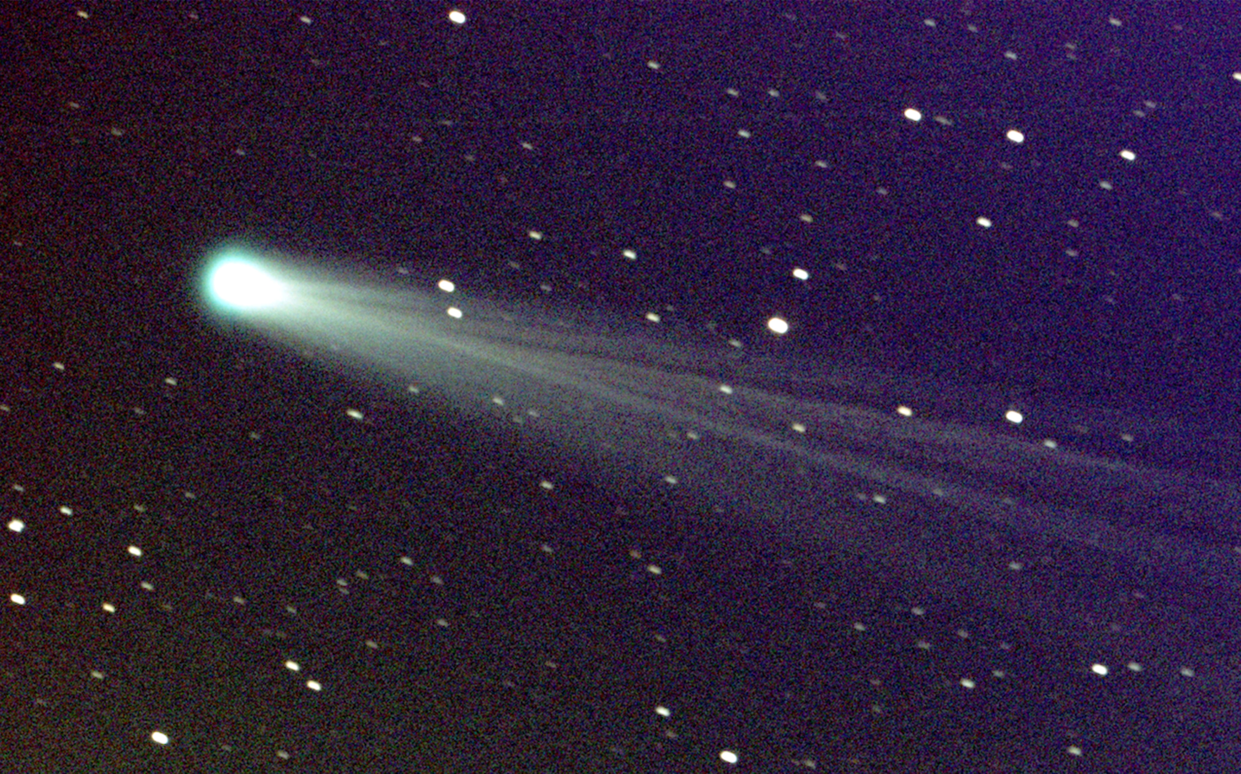 Comet ISON is shown in a three-minute time exposure taken last week from a 14-inch telescope at the Marshall Space Flight Center in Alabama.  — NASA photo via The Associated Press