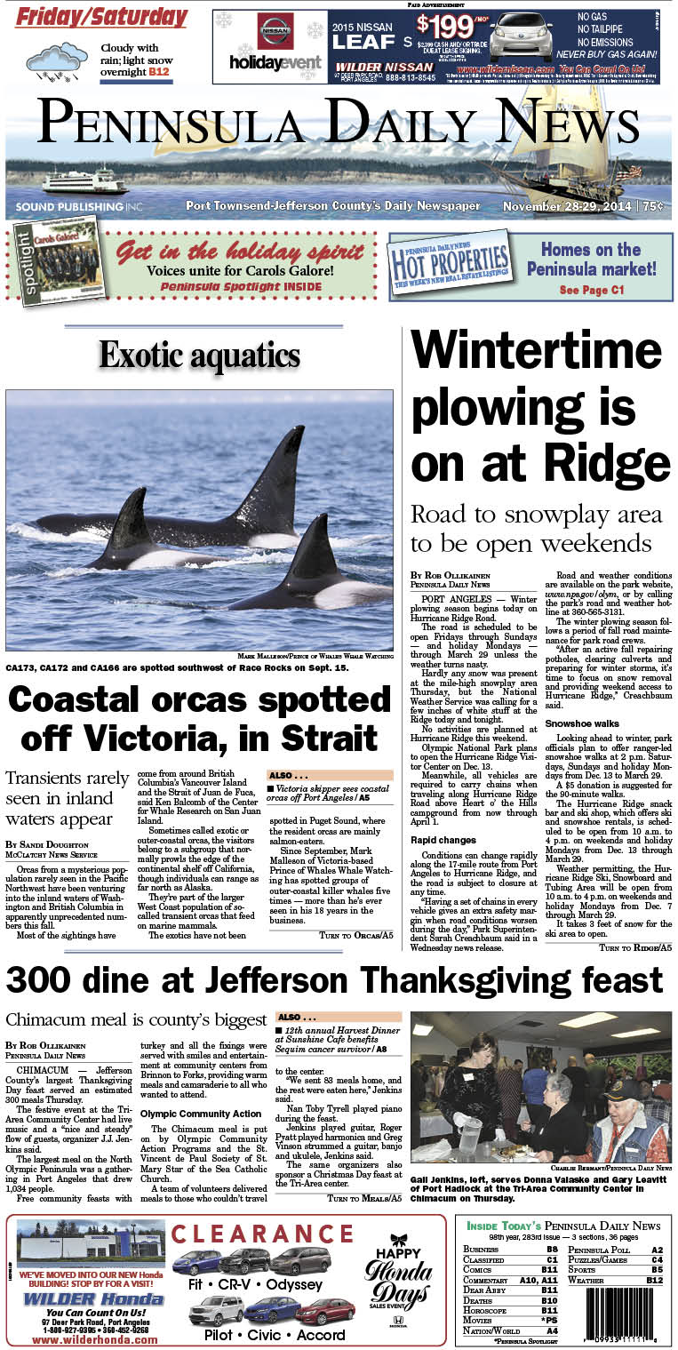 Here is today's front page for our Jefferson County readers — news tailored to your community. There's more inside that isn't online!