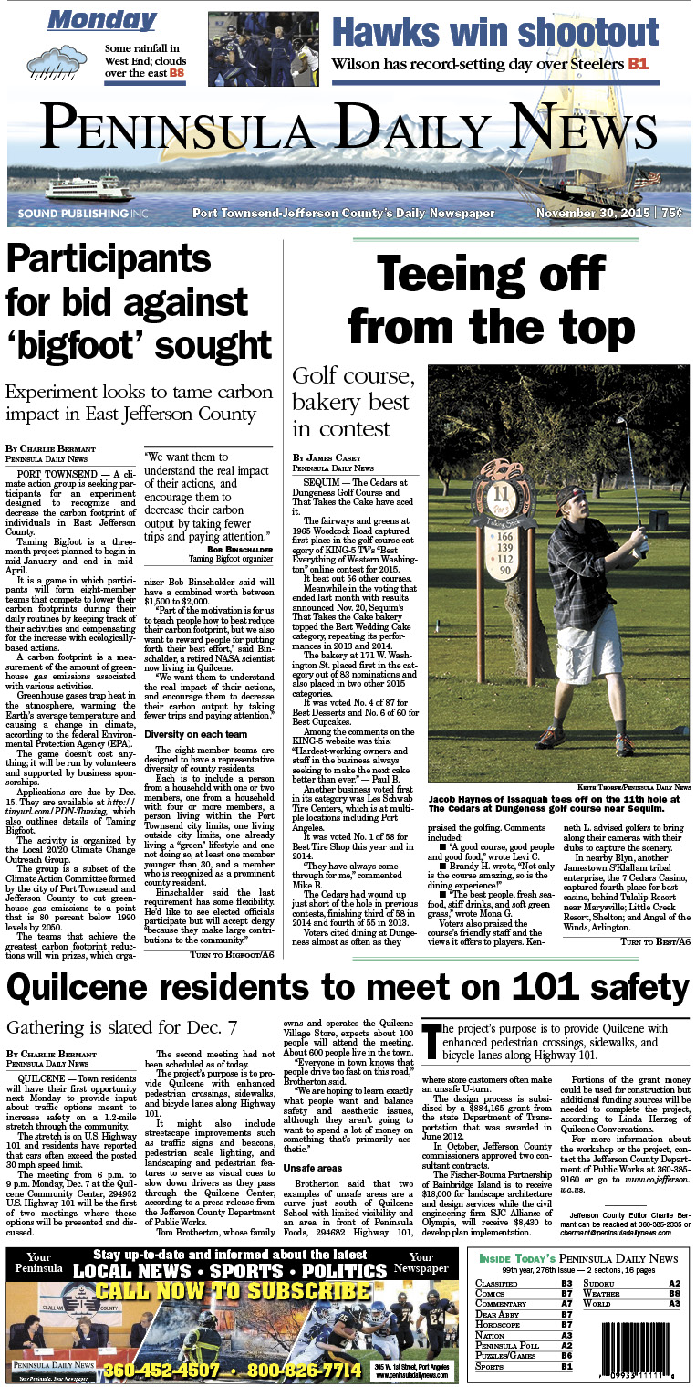Today's front page tailored for the PDN's readers in Jefferson County. There's more inside that isn't online!