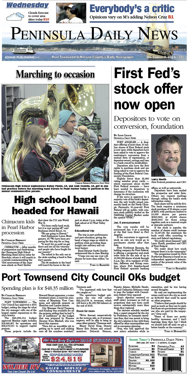 Here is today's front page for our Jefferson County readers — news tailored to your community. There's more inside that isn't online!