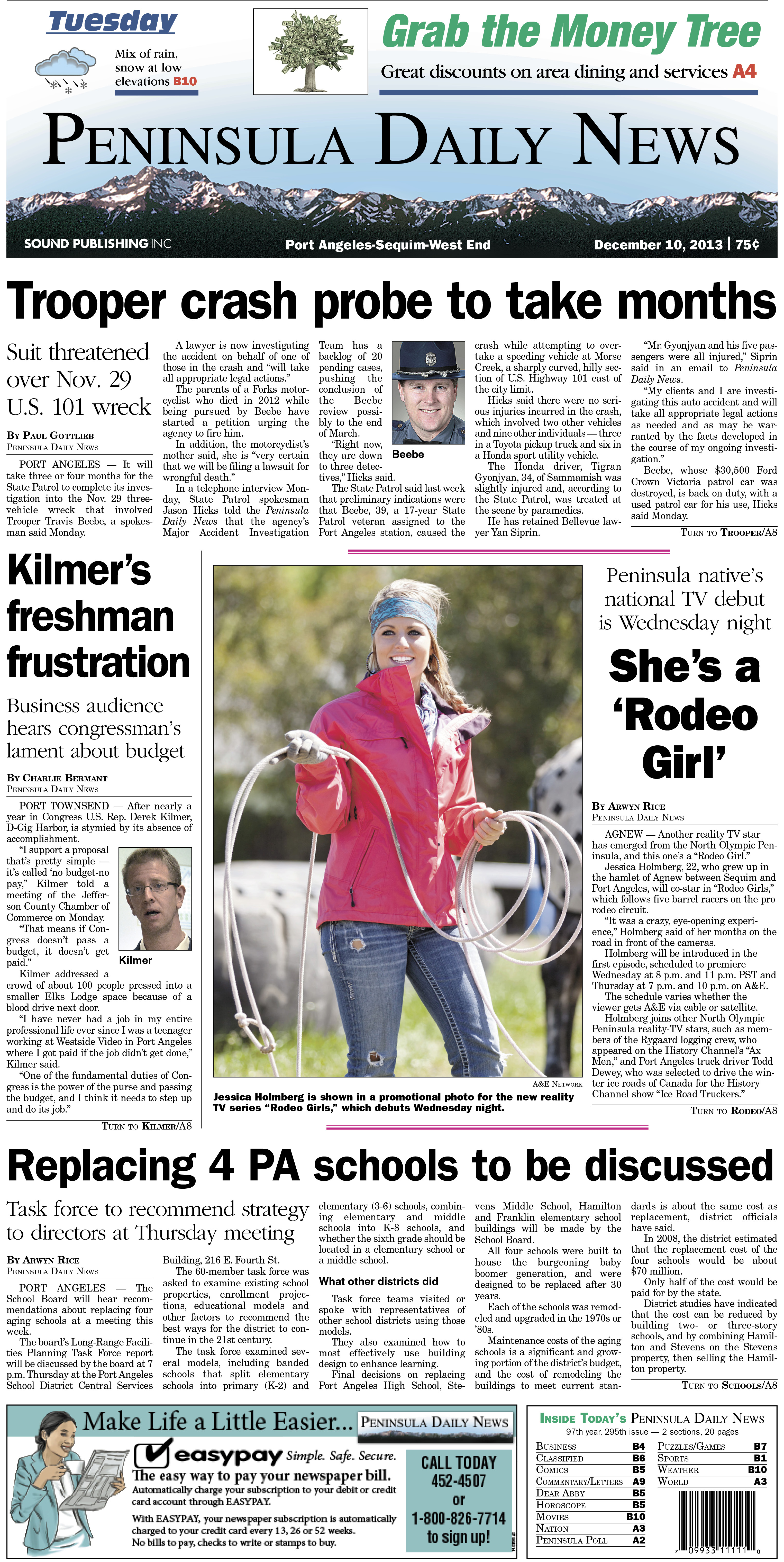 PDN Clallam County edition today.