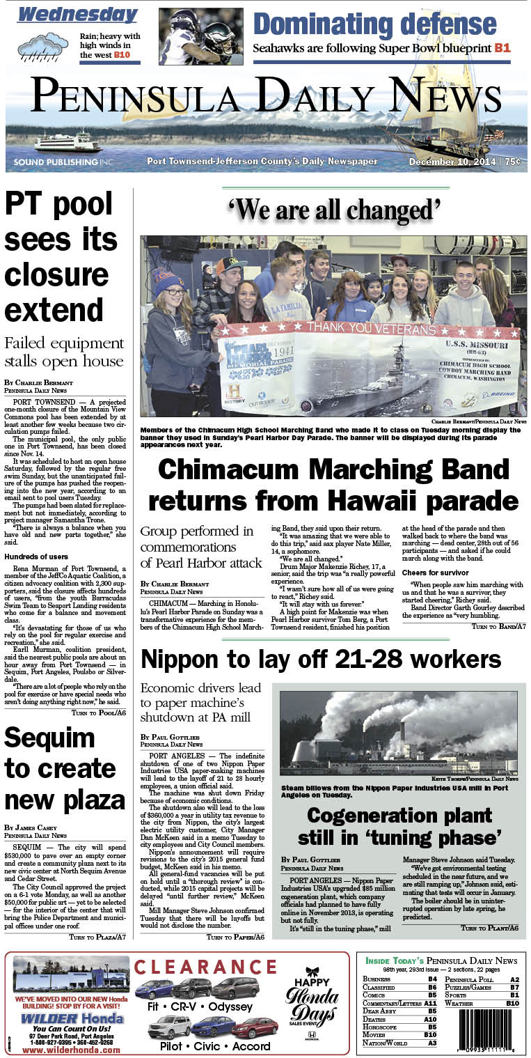 Here is today's front page for our Jefferson County readers — news tailored to your community. There's more inside that isn't online!