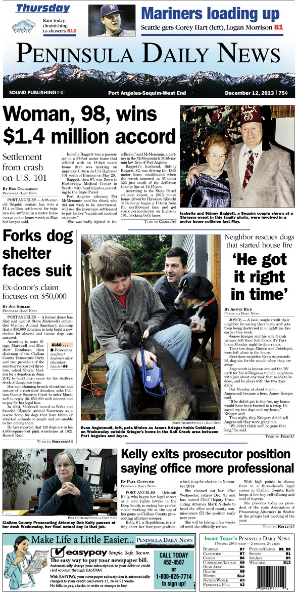 PDN Clallam County edition today.