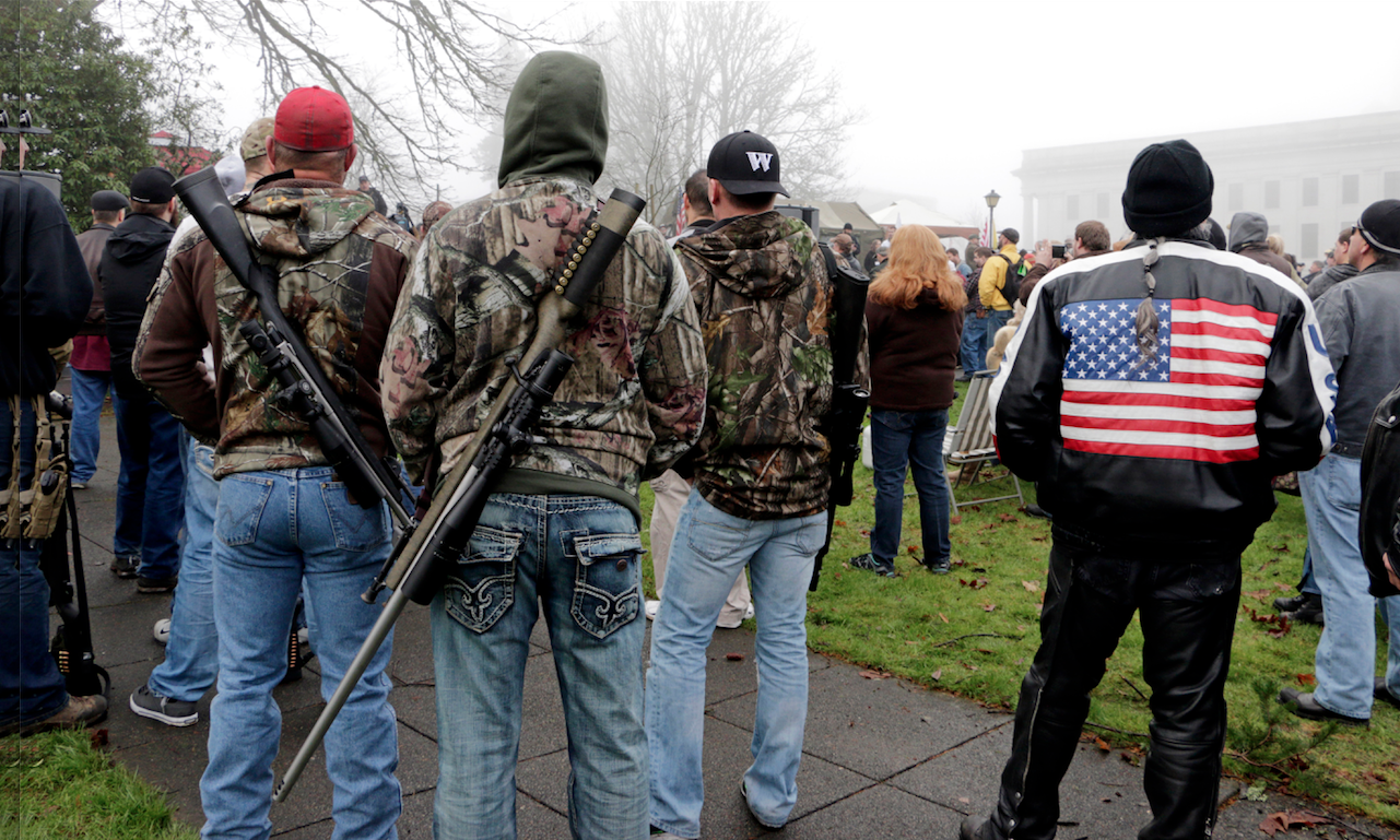 At the demonstration in Olympia on Saturday. The Associated Press