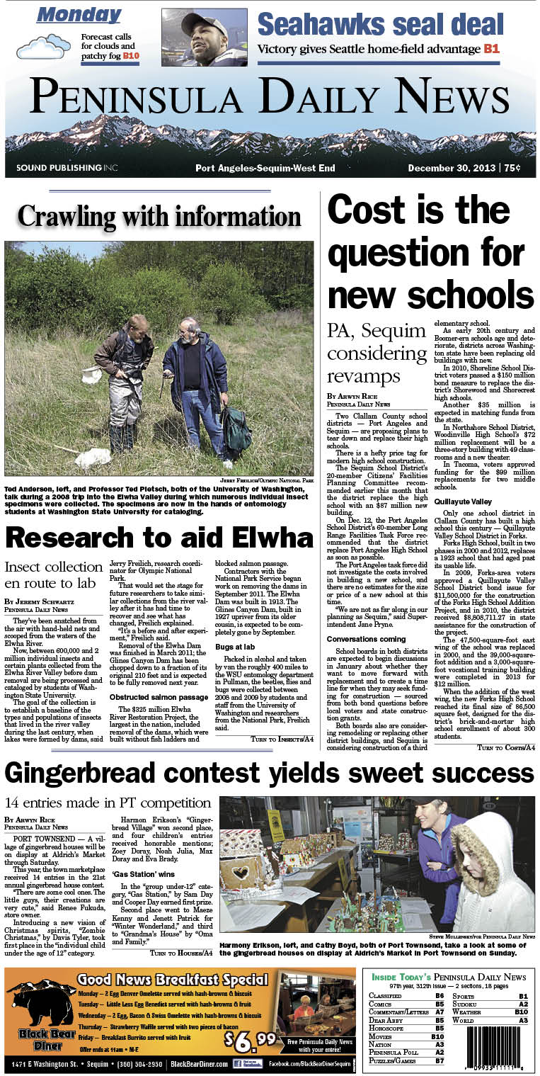 Today's front page for Port Angeles/Clallam County readers.