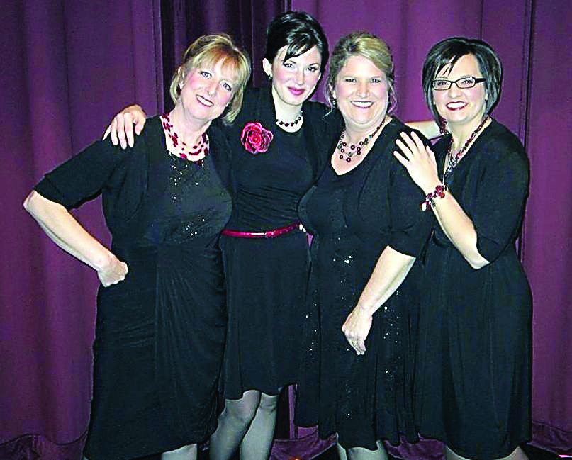 The Aspire! quartet is a subset of the Grand Olympics Chorus: from left are Linda Muldowney