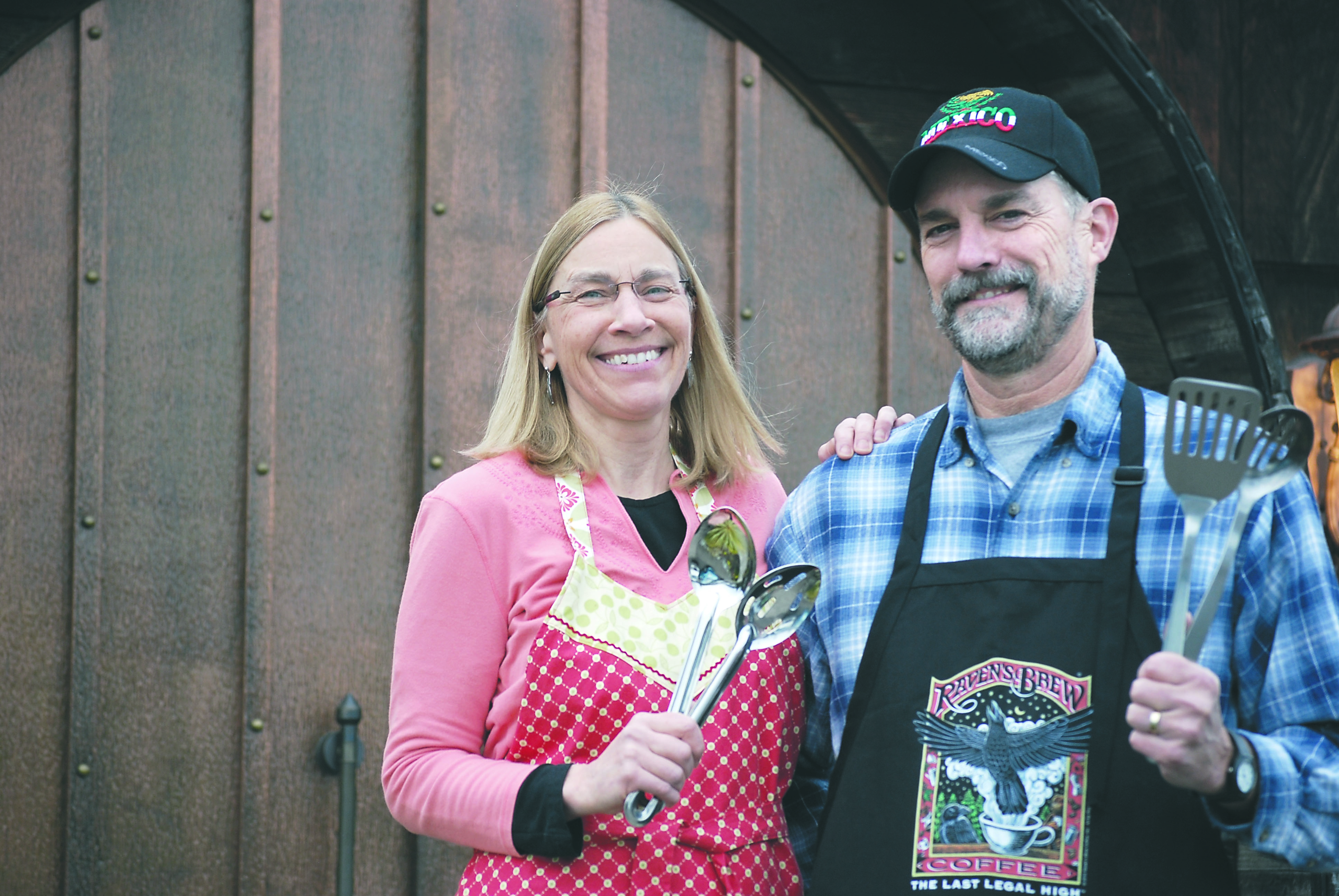 Molly Rivard and Steve Gilchrist of the Mujeres de Maiz Opportunity Foundation will combine their cooking skills and love of Mexican food for a benefit breakfast at the Sequim Prairie Grange this Sunday. Diane Urbani de la Paz/Peninsula Daily News