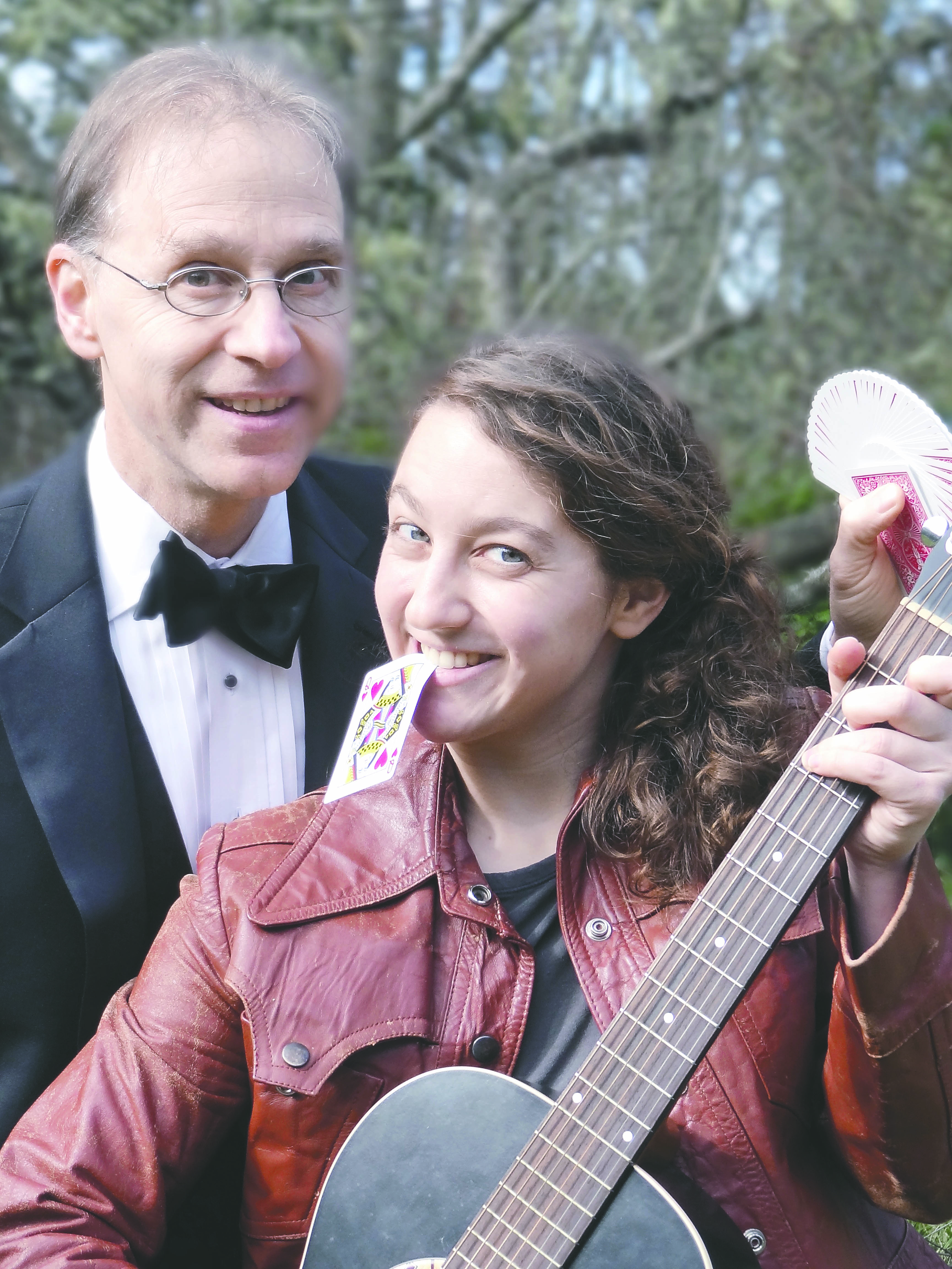 Illusionist Joey Pipia and his daughter