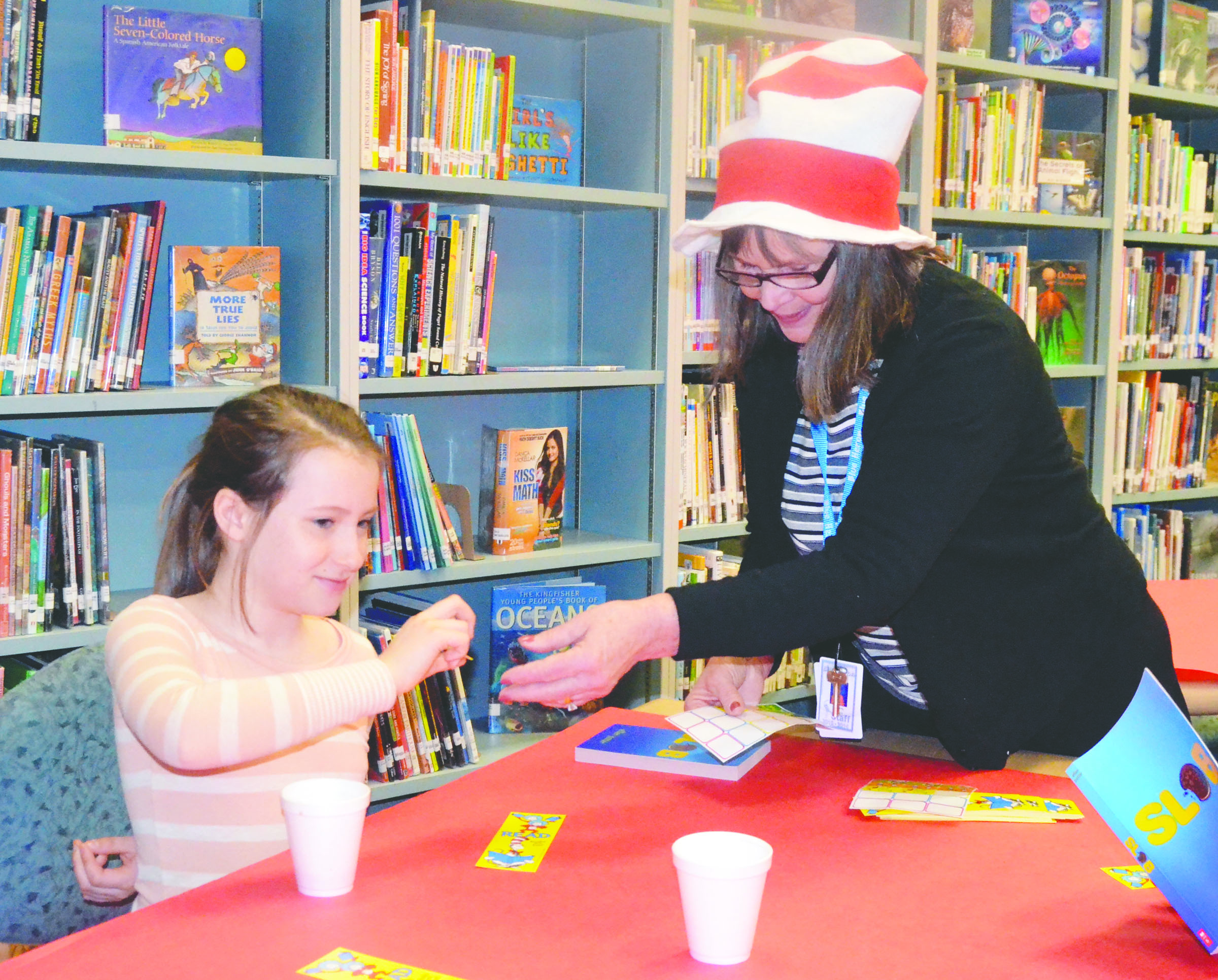 Blue Heron School librarian Cheryl Brady