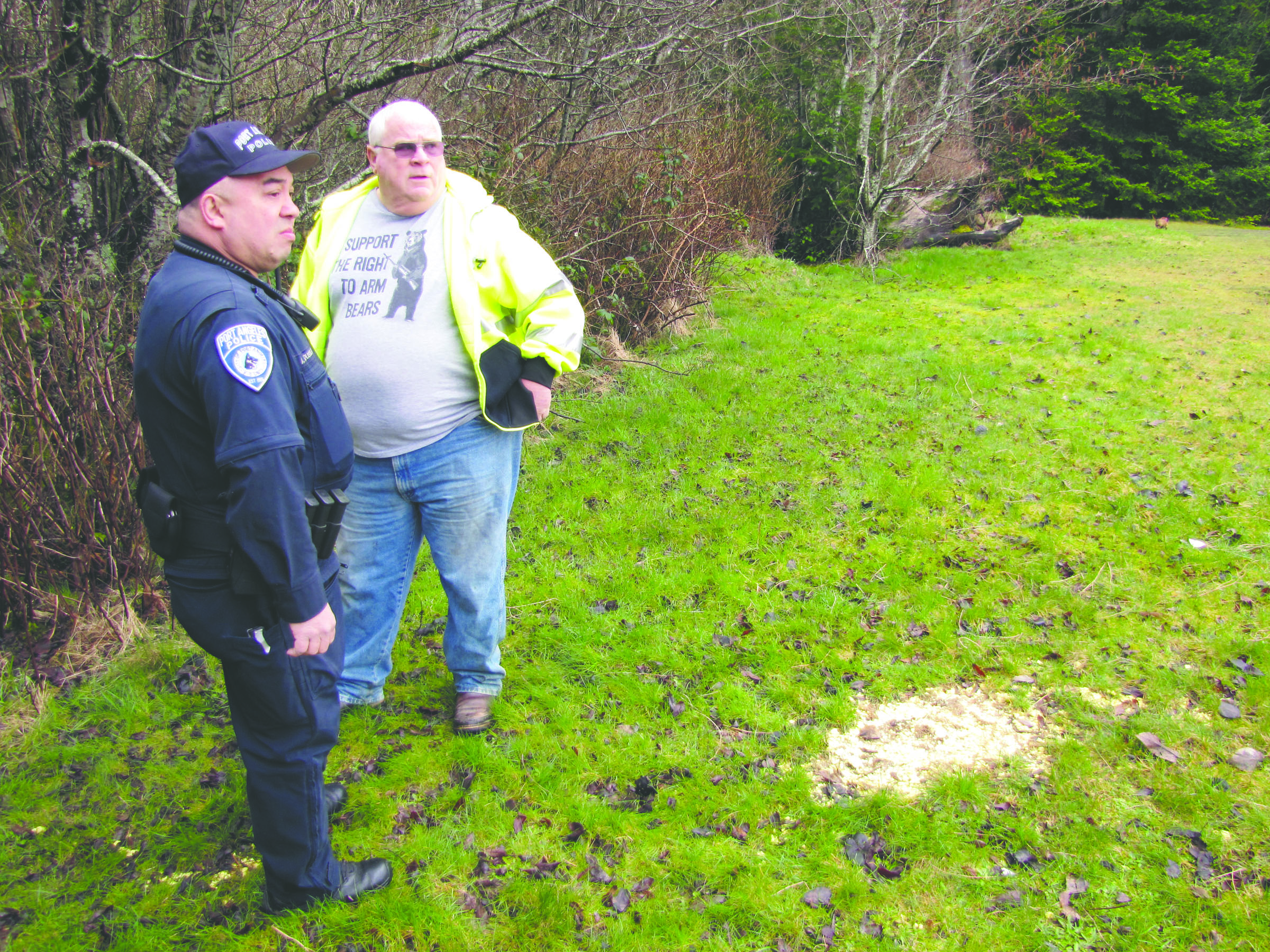 Port Angeles Police Officer Allen Brusseau and Jim Swenson