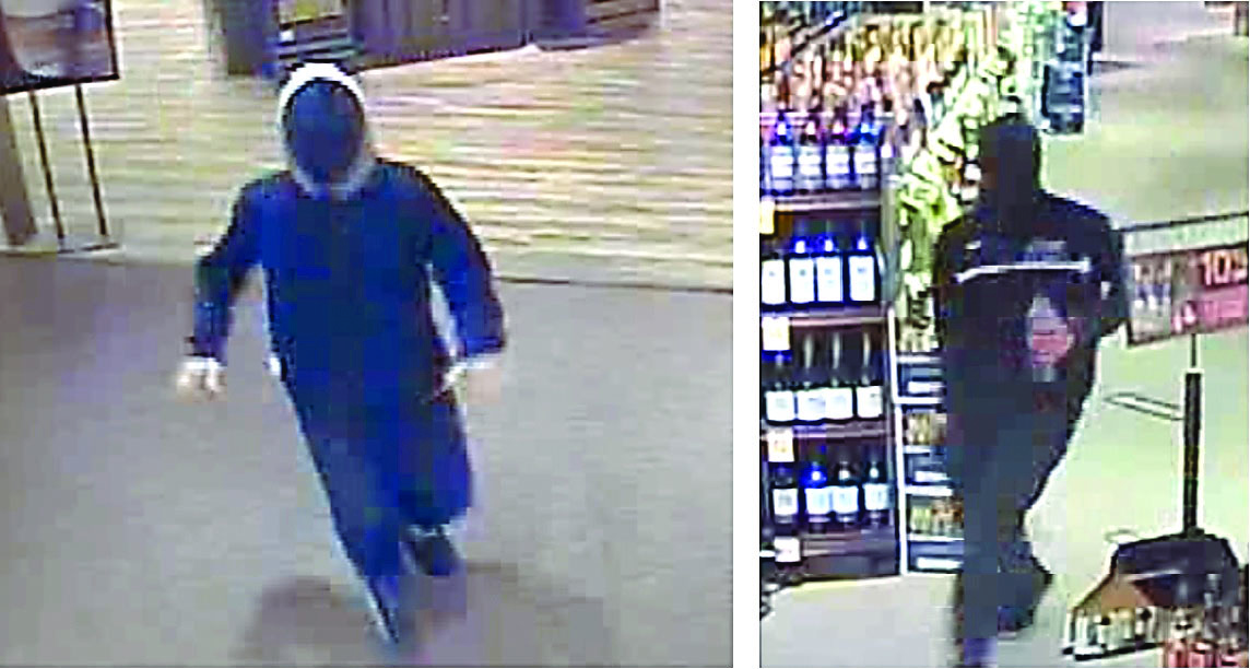 Security camera photos of the two robbers of the Safeway store in Port Townsend.