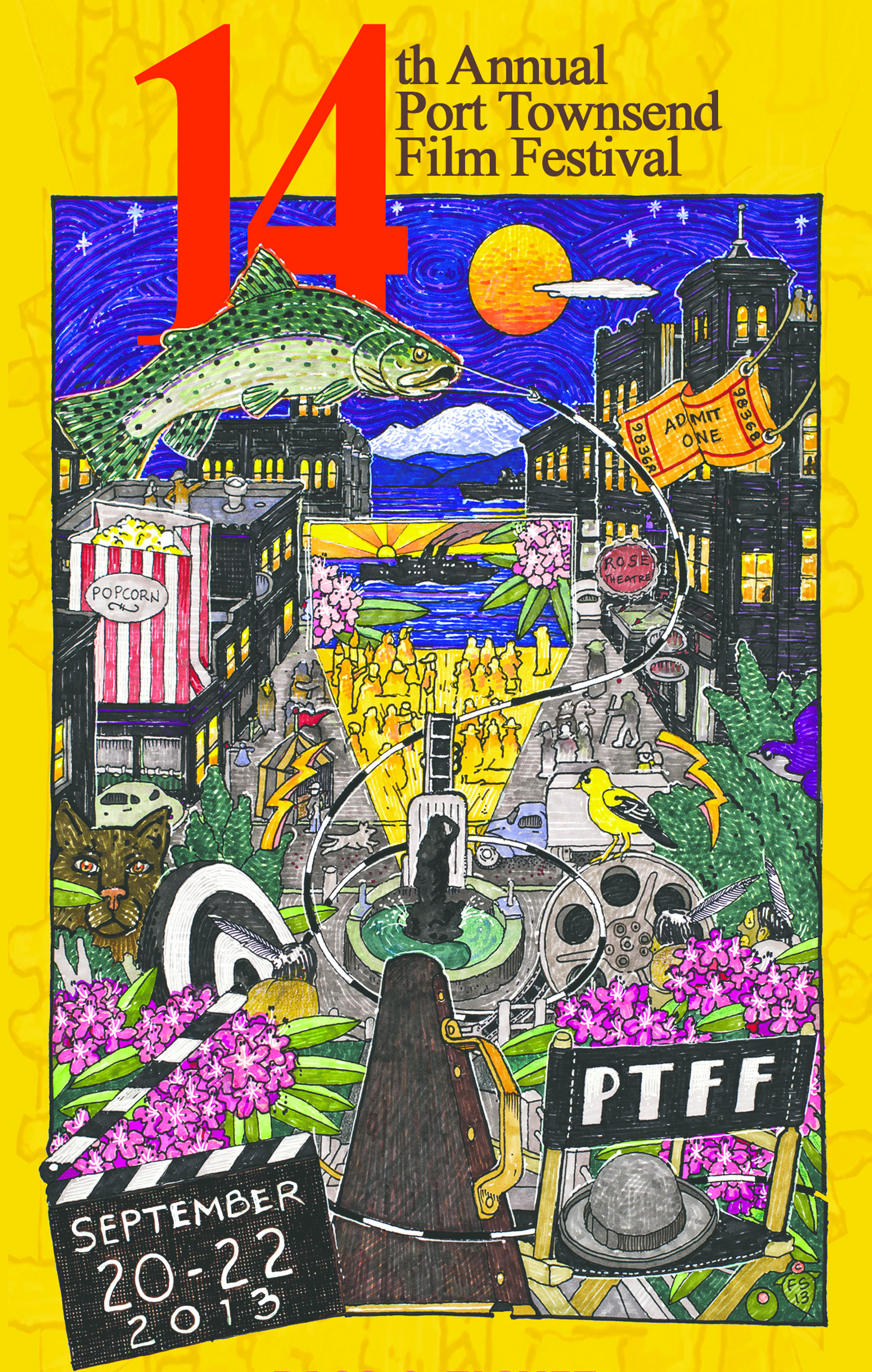 Artwork by Frank Samuelson is the centerpiece for this year’s Port Townsend Film Festival Poster.
