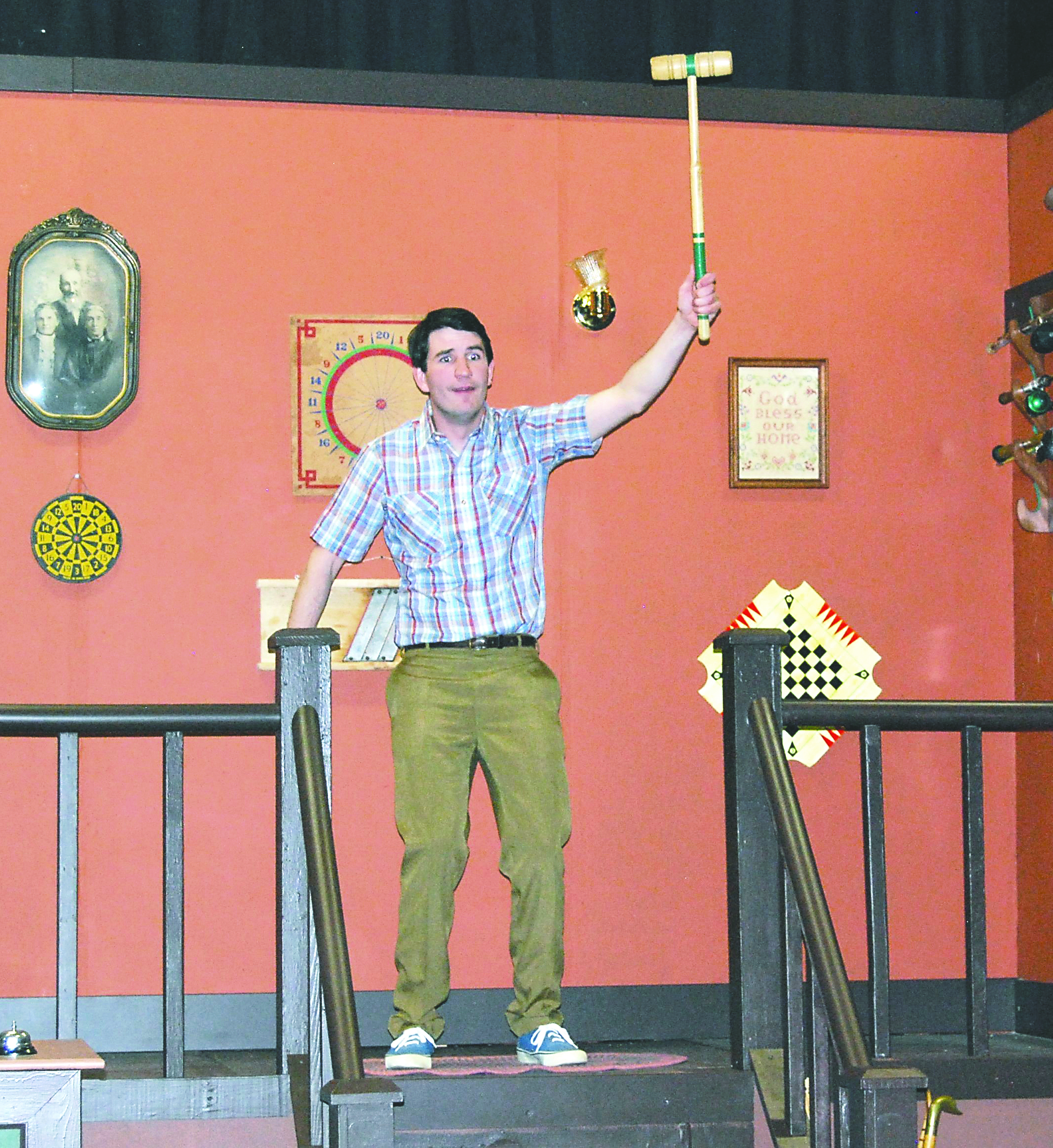 Josh McLean in a scene from “The Foreigner” at the Port Angeles Community Playhouse. -- Photo by Bob Bronsink