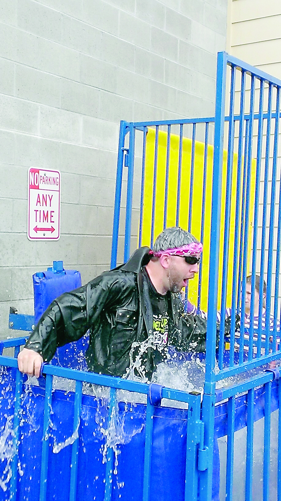 Jefferson Elementary teacher Evan Murphy gets dunked at the school's 2013's spring fair. Port Angeles School District