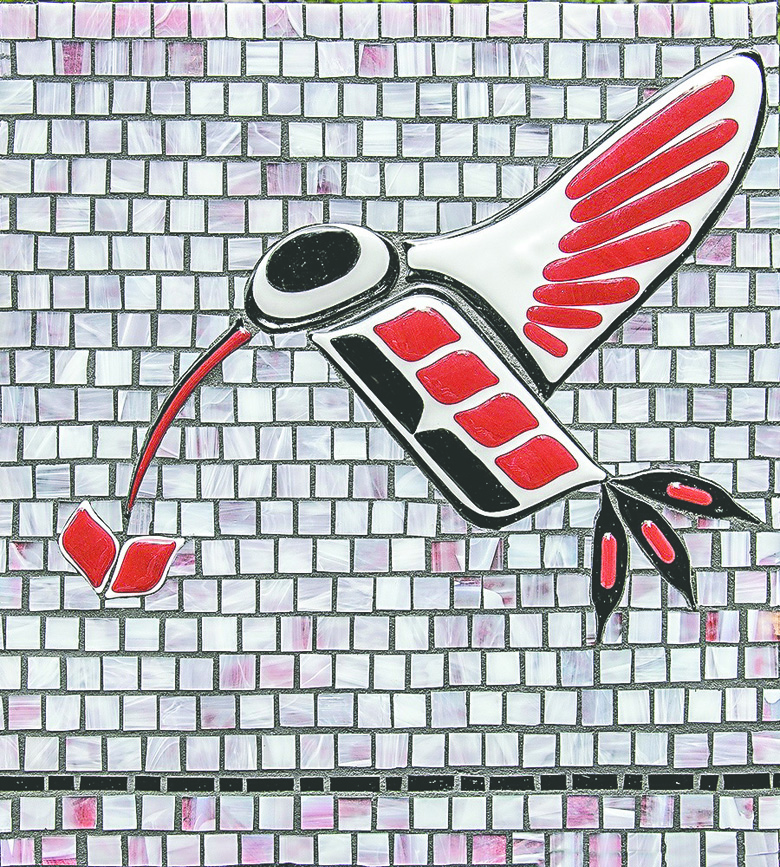 Monica McAlister's hummingbird is part of the Northwest Indian College show at Peninsula College's Longhouse Art Gallery. A reception with the artists is open to the public Thursday afternoon.
