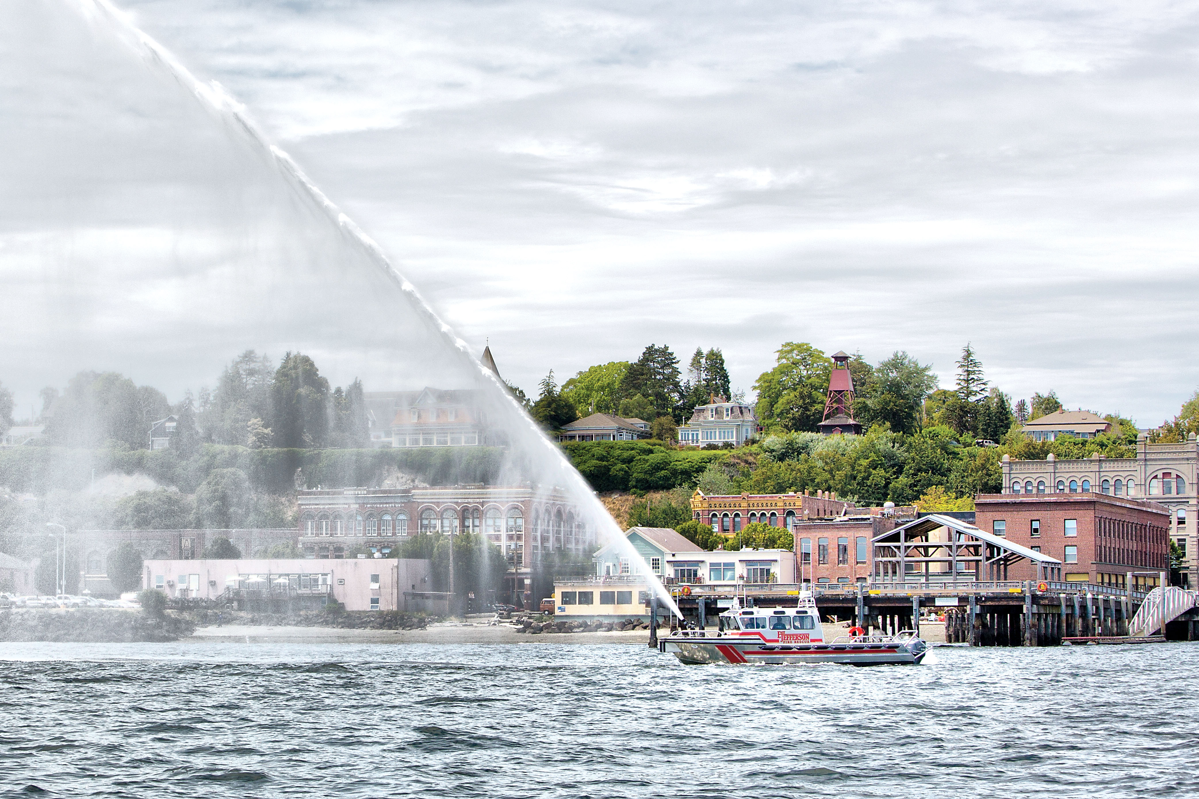 The new boat during a sea trial in Port Townsend Bay last week.  —Photo by Bill Beezley/East Jefferson Fire-Rescue