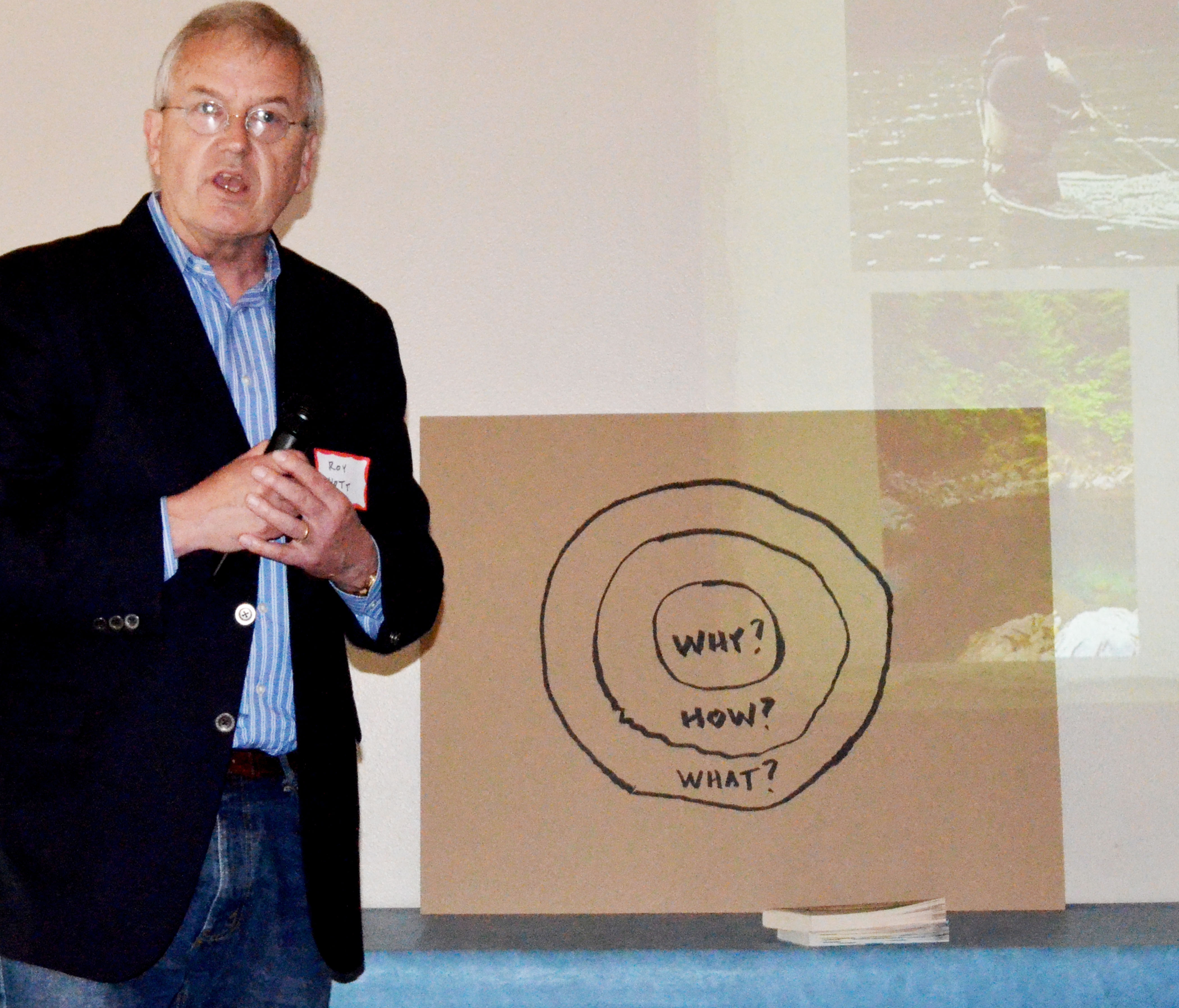 Roy Nott speaks to a Jefferson County Chamber of Commerce audience Monday. —Photo by Charlie Bermant/Peninsula Daily News