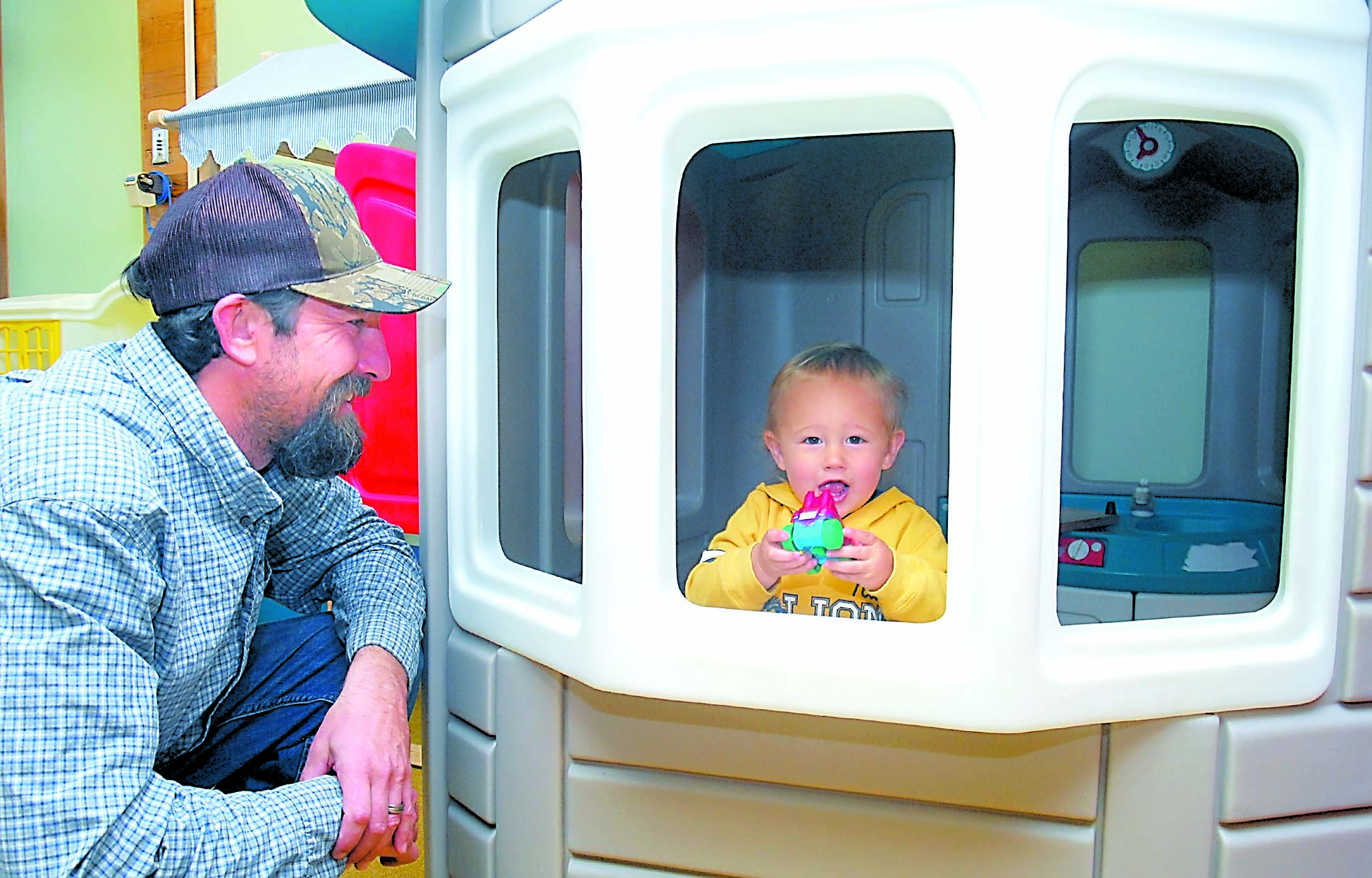 Andrew Guimond of Sequim watches as his son Riley