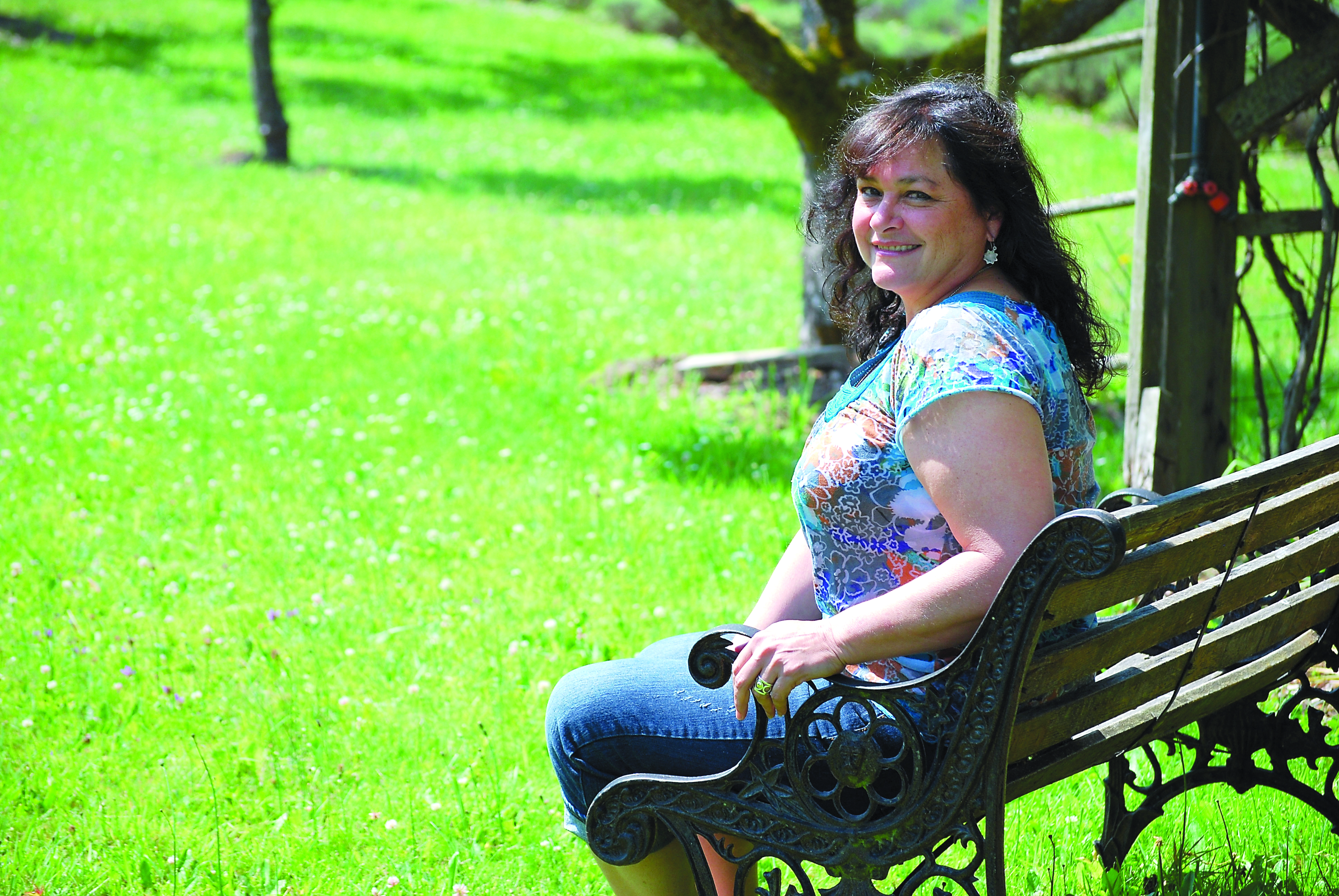 Monica Quevedo at Lost Mountain Lavender farm.  -- Photo by Diane Urbani de la Paz/Peninsula Profile