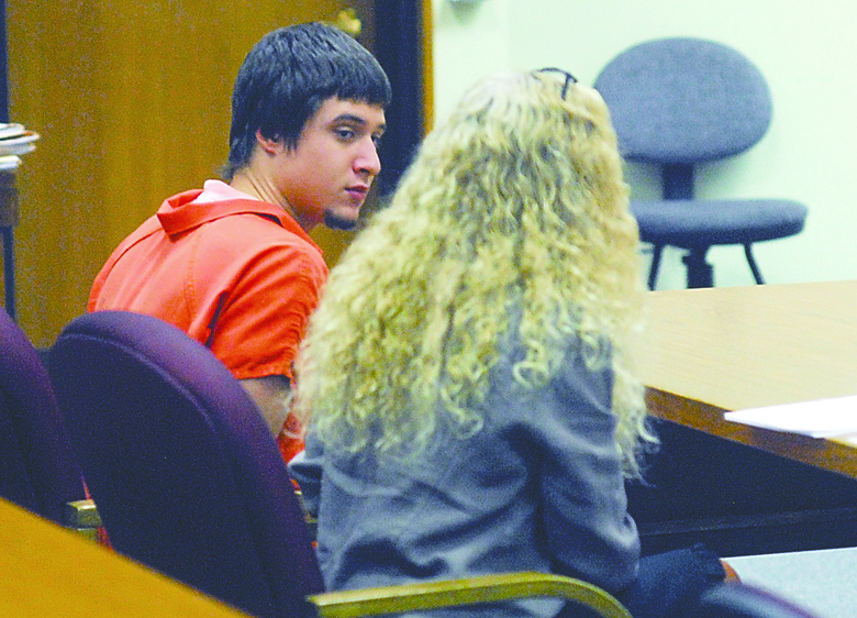 David Zavodny sits with attorney Karen Unger in Clallam County Superior Court in Port Angeles on Friday. His trial has been delayed to Aug. 2. Keith Thorpe/Peninsula Daily News