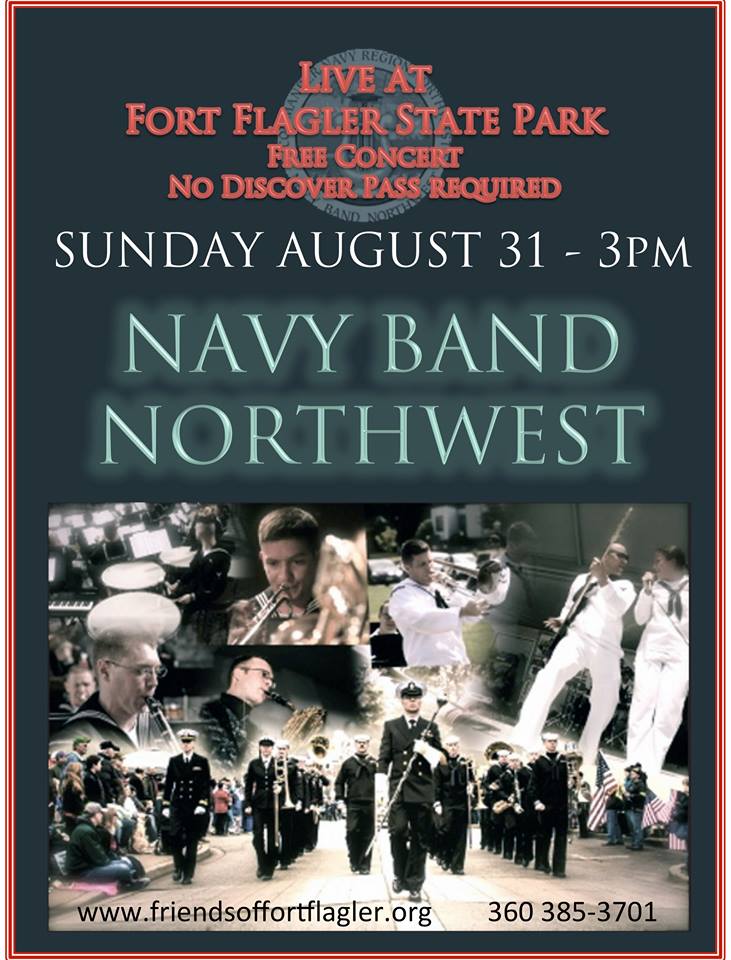 Fort Flagler outdoor concert at 3 p.m. today . . .  as summer concerts come to an end across the Peninsula