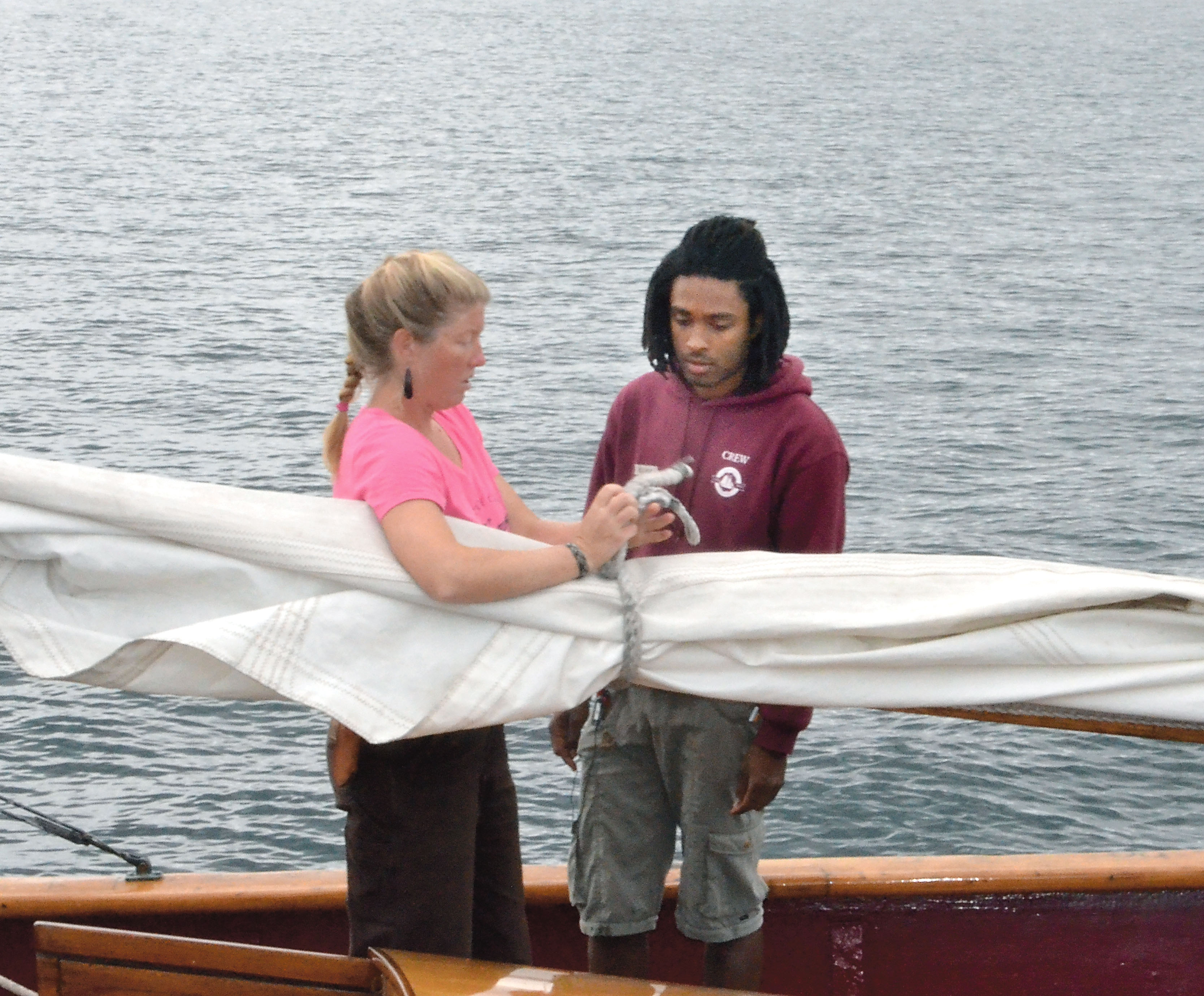 Adventuress crew members Megan Frey