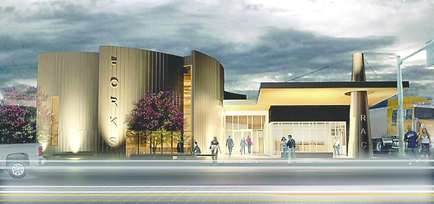 This preliminary plan for a Forks Rainforest Art Center