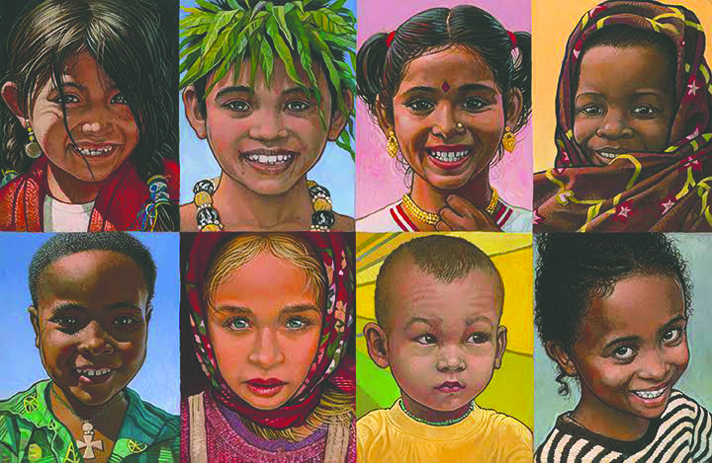 Richard Jesse Watson's “Children of the Wolrd” await visitors to the Blue Whole Gallery in Sequim