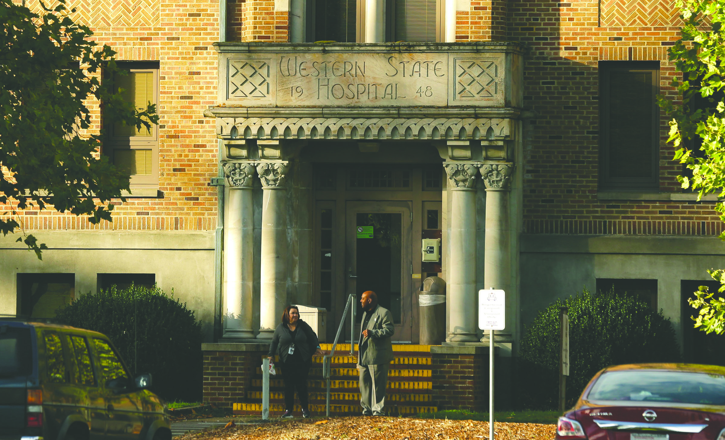 An entrance to Western State Hospital in Lakewood is shown Thursday. The Associated Press