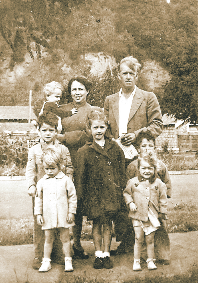 Asylda and Charles Haggerty had this family photo taken circa 1945 with their first six children: Patrick