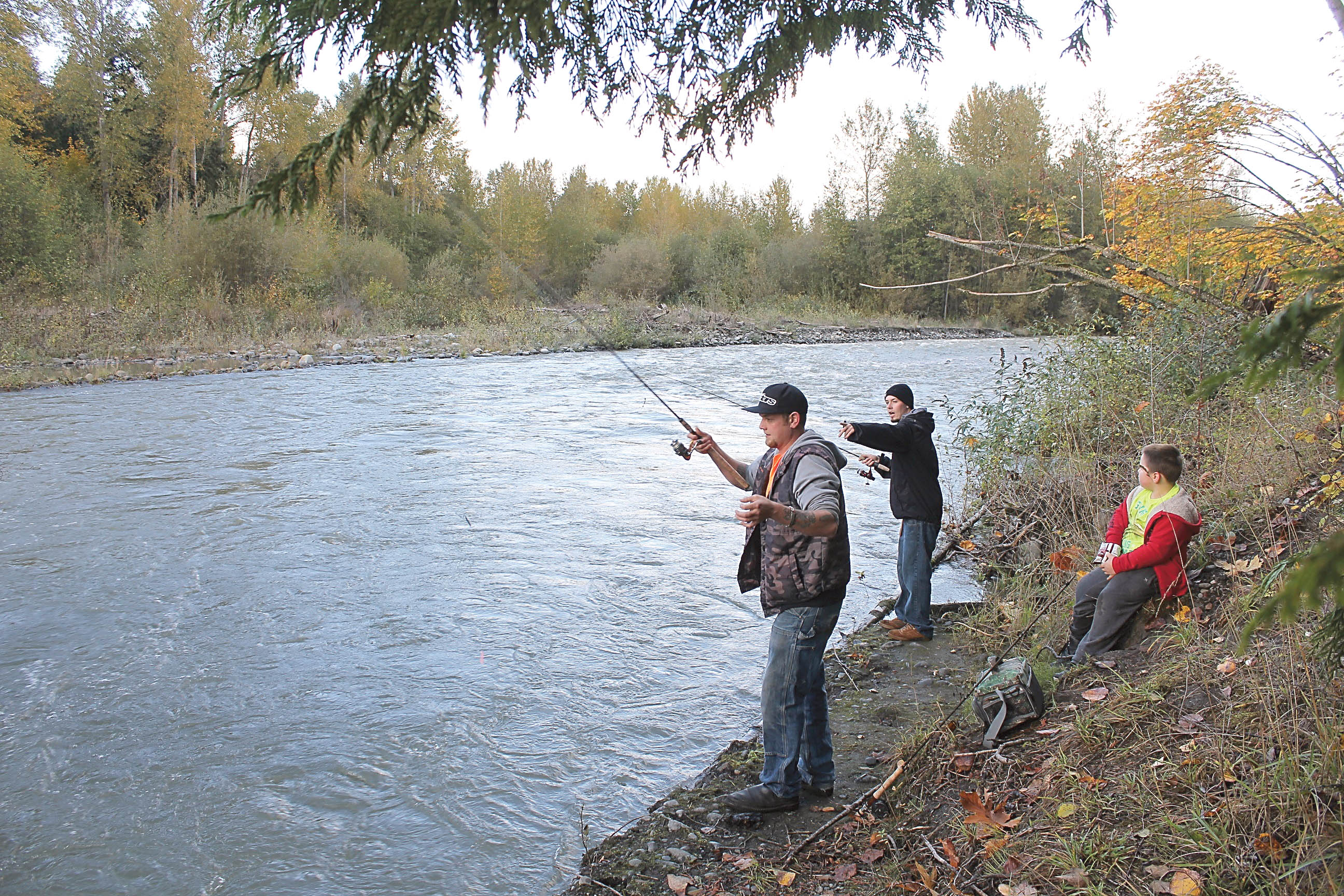 During a break in bad weather