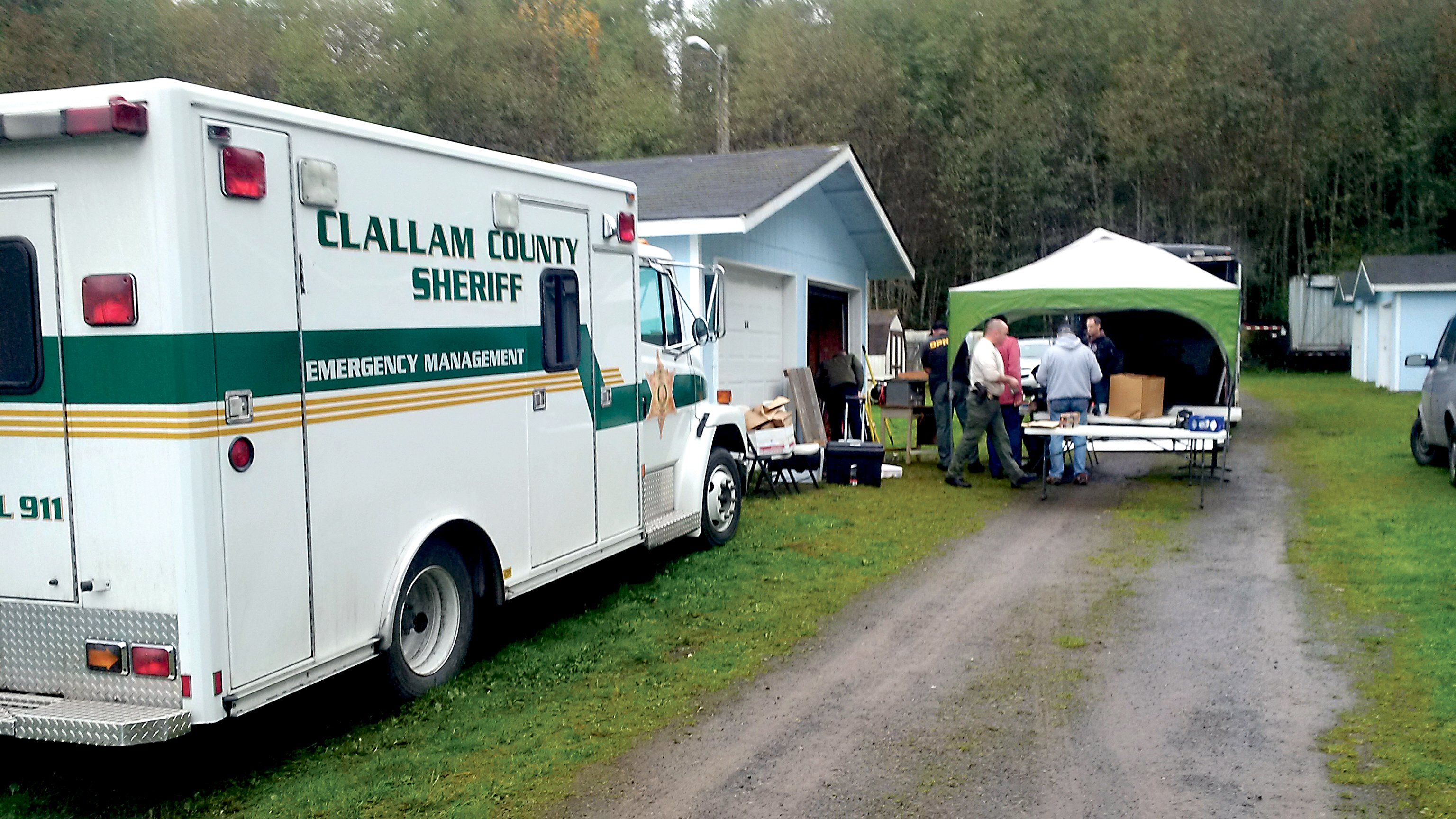 Investigators sort through stolen items that were recovered from two Joyce storage units Oct. 28-29. Clallam County Sheriff's Office