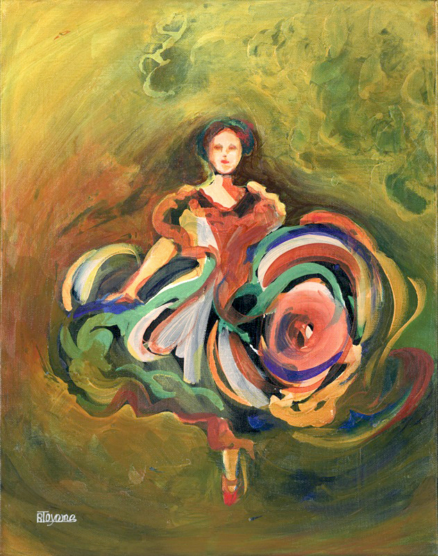 Ryoko Toyama’s painting “May Dancer” is among the prizes in the holiday show to open this coming week at the Blue Whole Gallery in downtown Sequim.