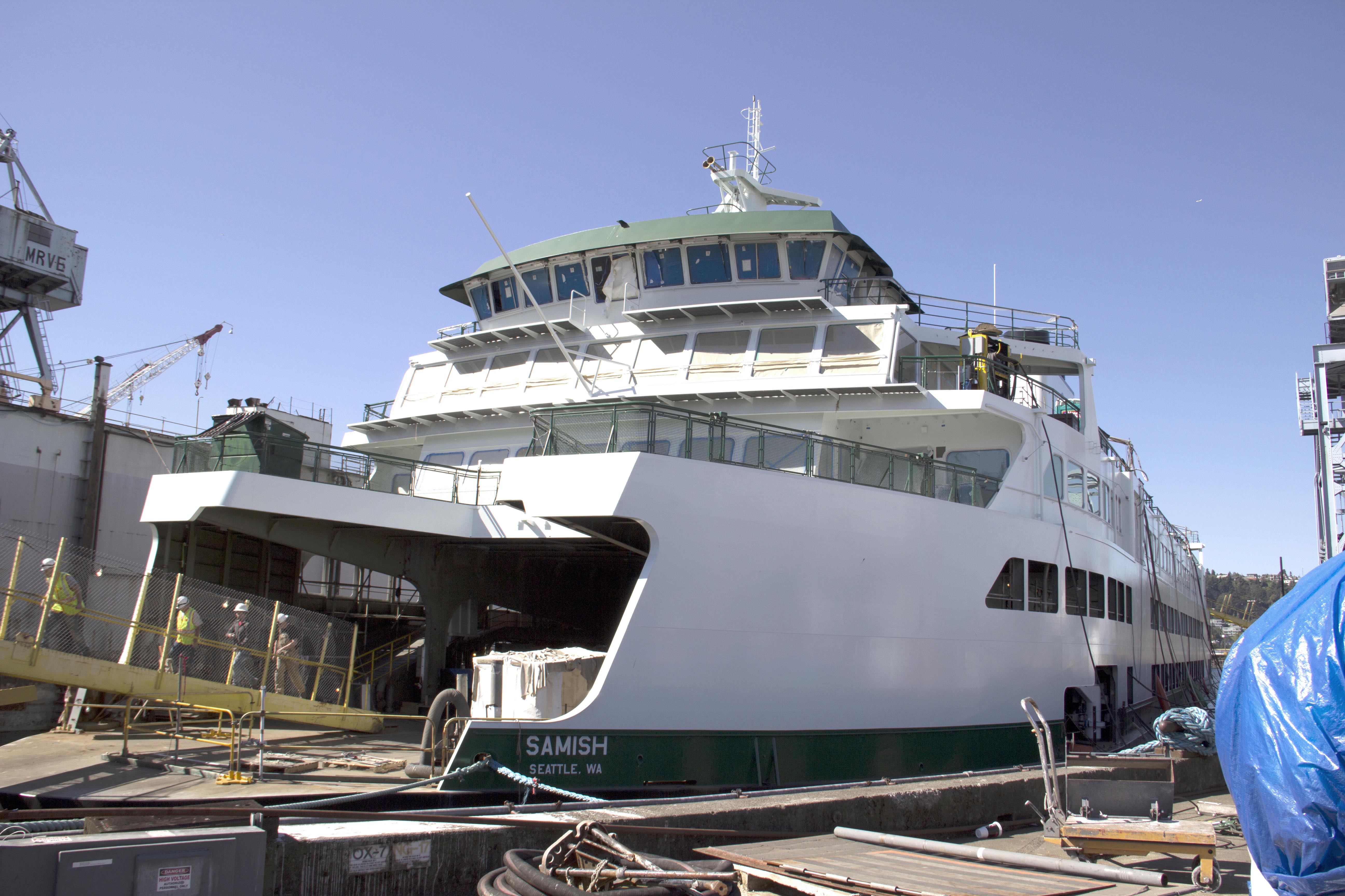 Construction of the MV Samish is underway at Vigor shipyard. The vessel is in the Olympic Class