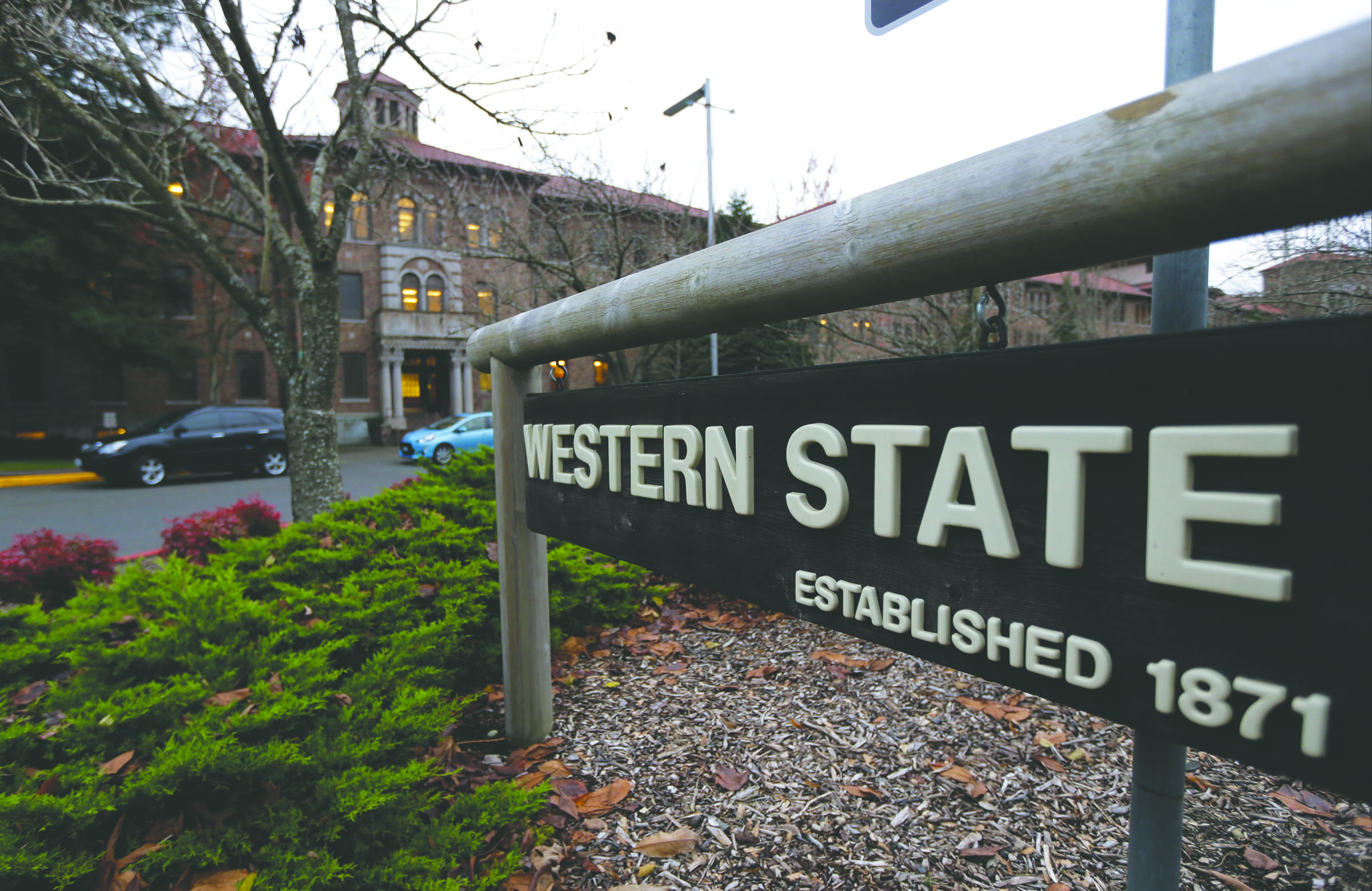 A sign near the main entrance of Western State Hospital