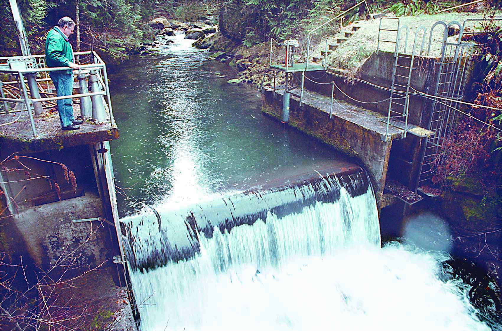 The Morse Creek hydroelectric facility is shown in 2001 in this Peninsula Daily News photo.
