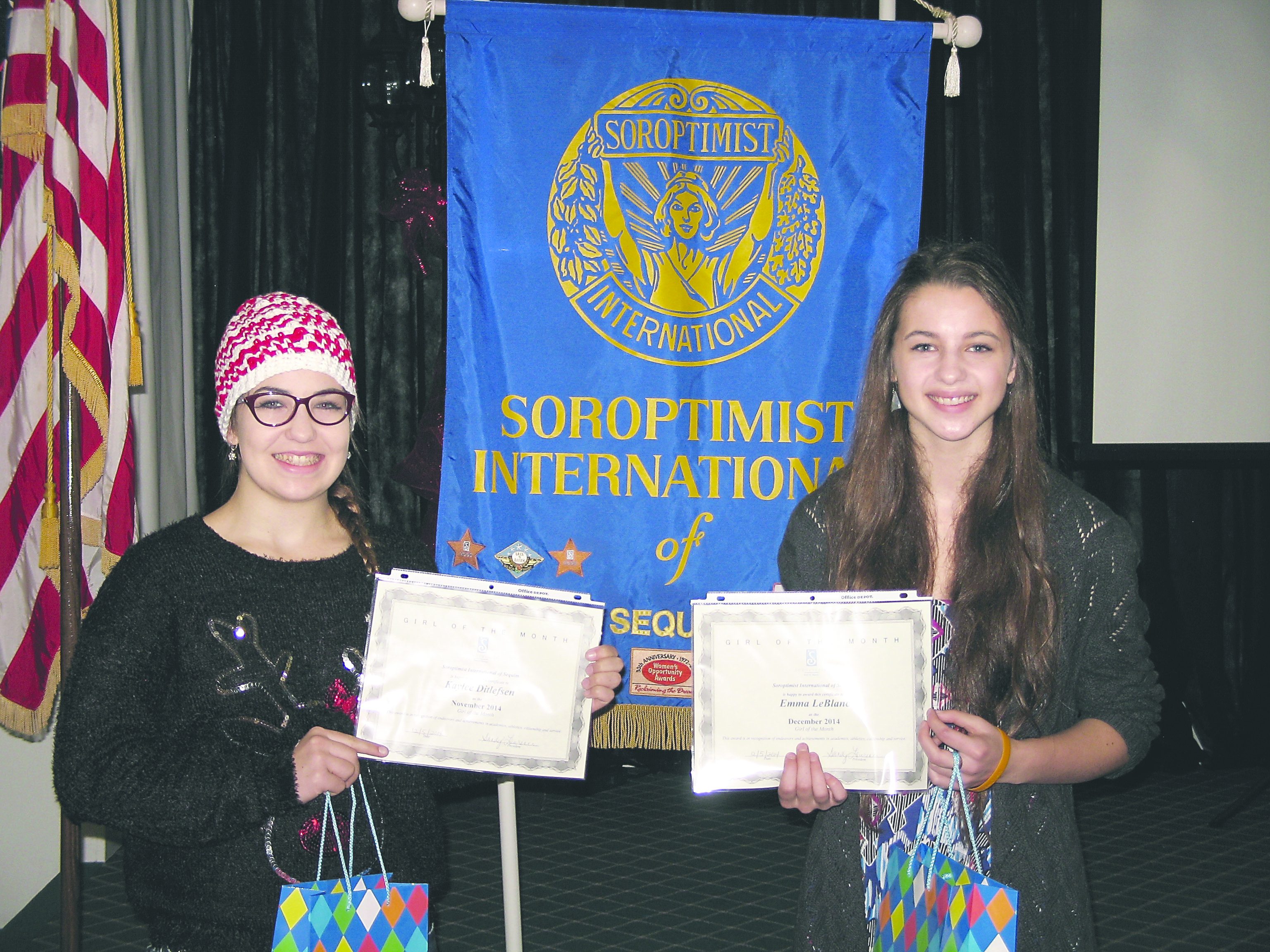 Soroptimist International of Sequim honored Kaylee Ditlefsen