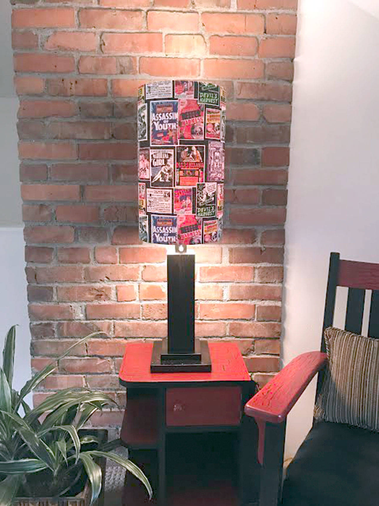 Dwayne Northup’s work ranges form paintings to rawhide lamps.