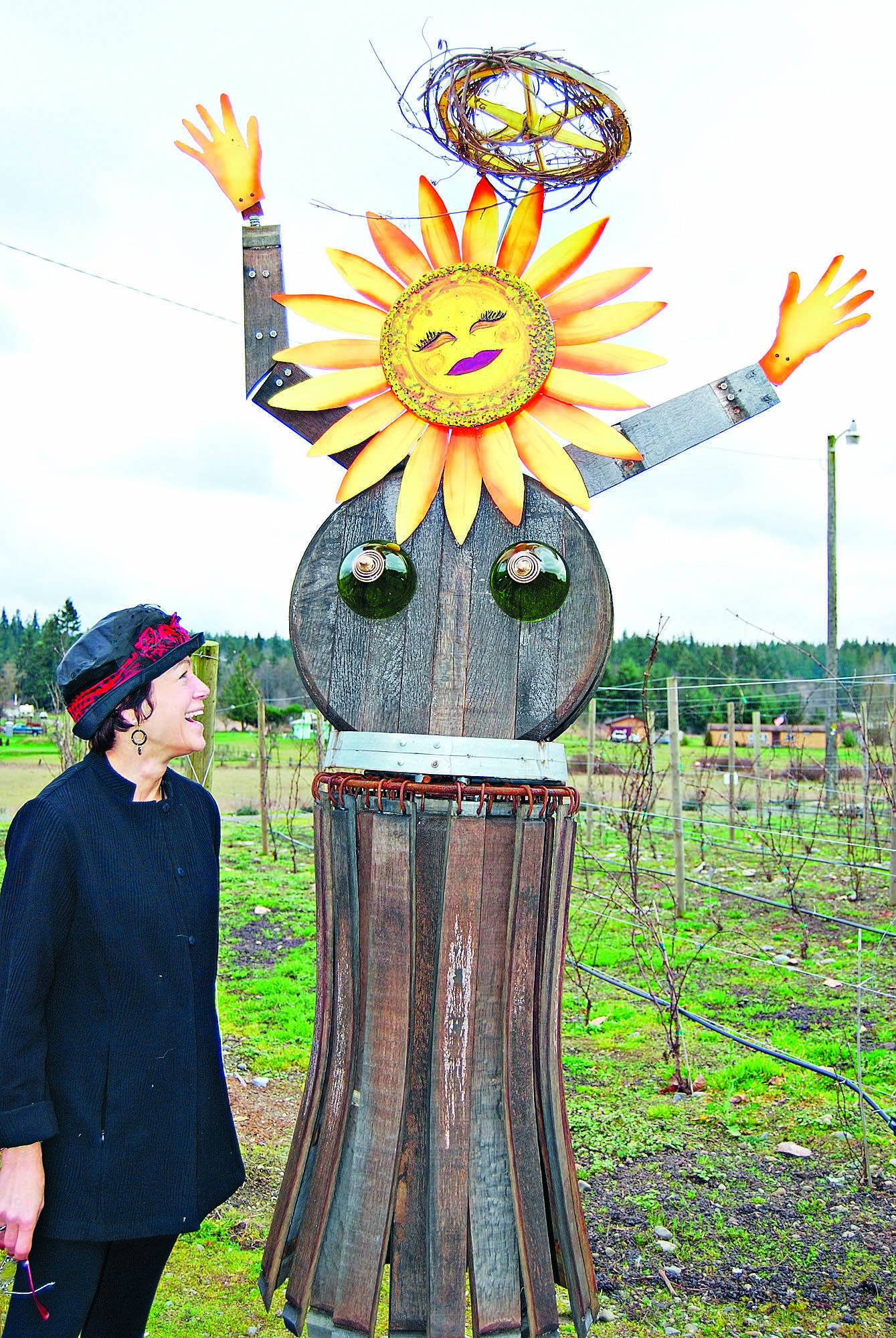 Olympic Cellars owner Kathy Charlton and the Vineyard Angel
