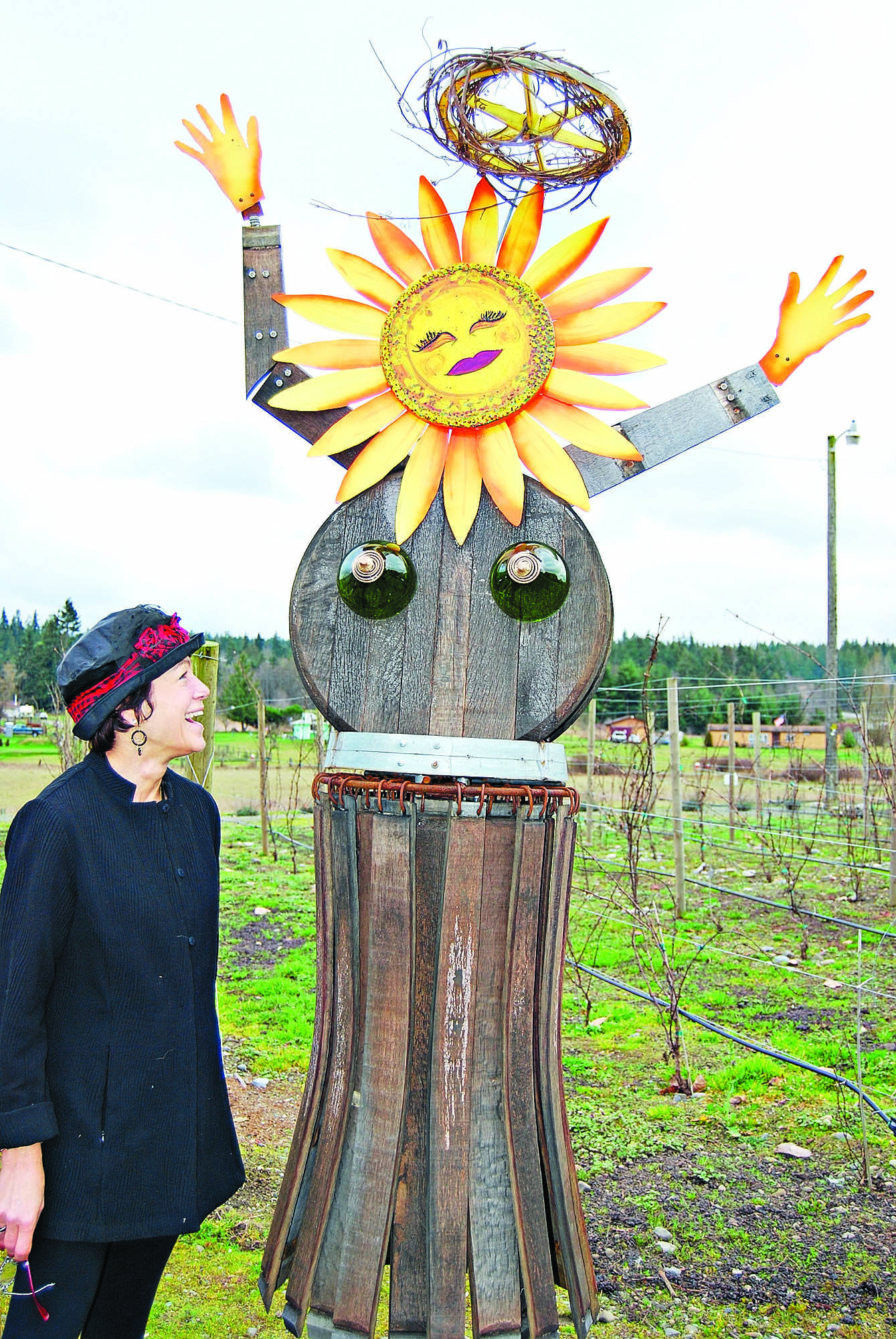 Olympic Cellars owner Kathy Charlton and the Vineyard Angel