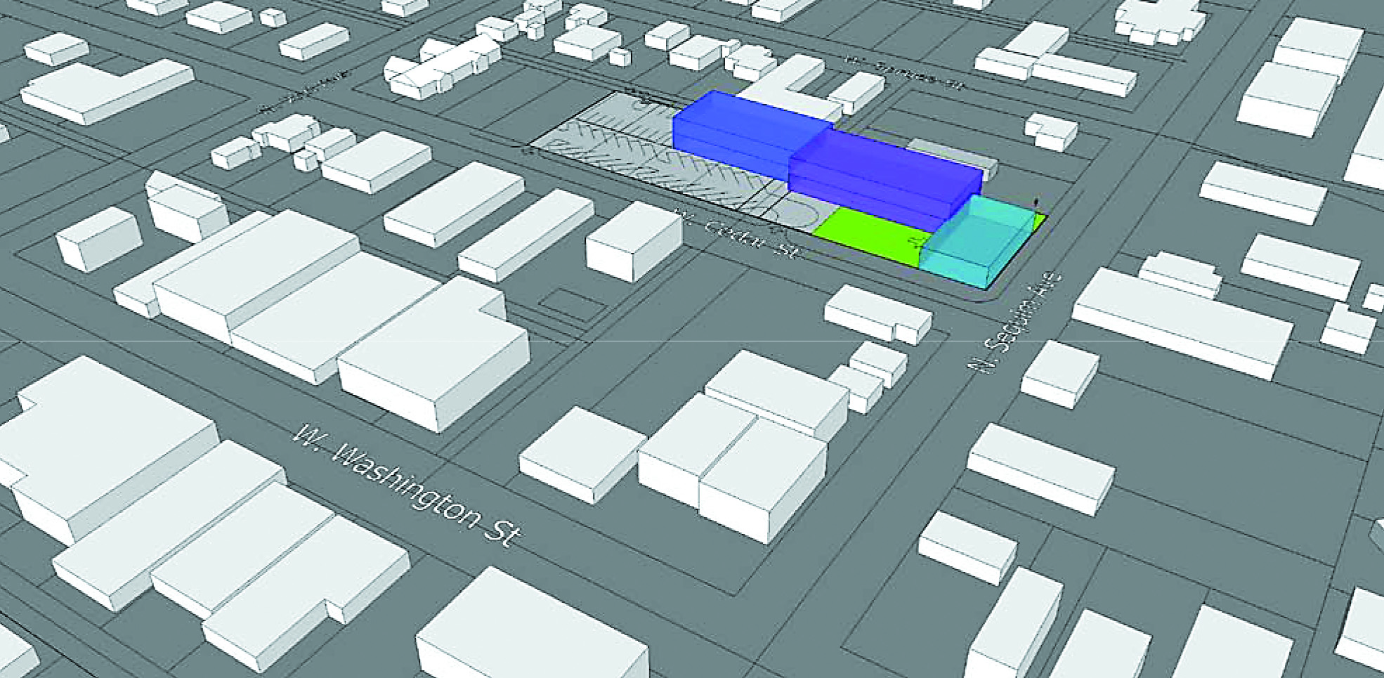 A layout created by Arai Jackson Architects & Planners shows a long