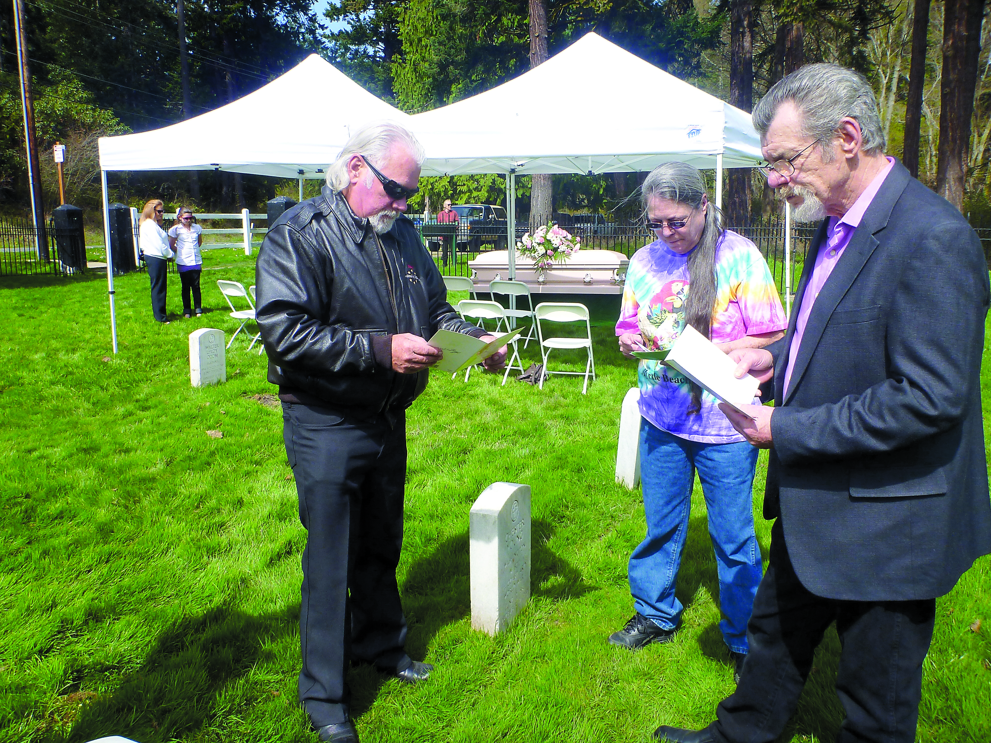 After the graveside service at Fort Worden Cemetery last week
