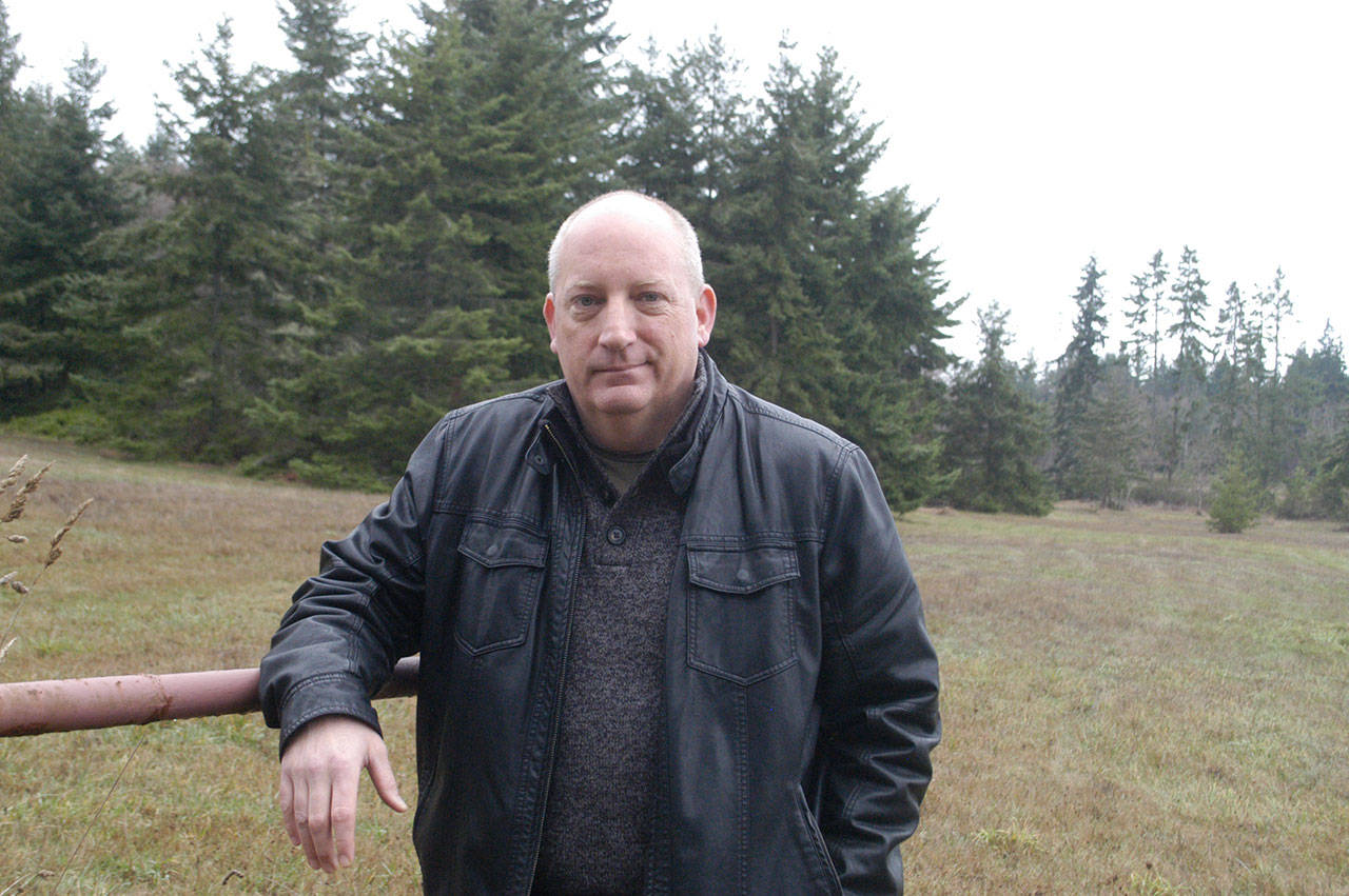 Pennies for Quarters, a group founded by Army veteran Matthew Rainwater, wants to build 20 to 30 tiny homes as transitional housing for homeless veterans on property in west Port Angeles off Butler Street. (Paul Gottlieb/Peninsula Daily News)