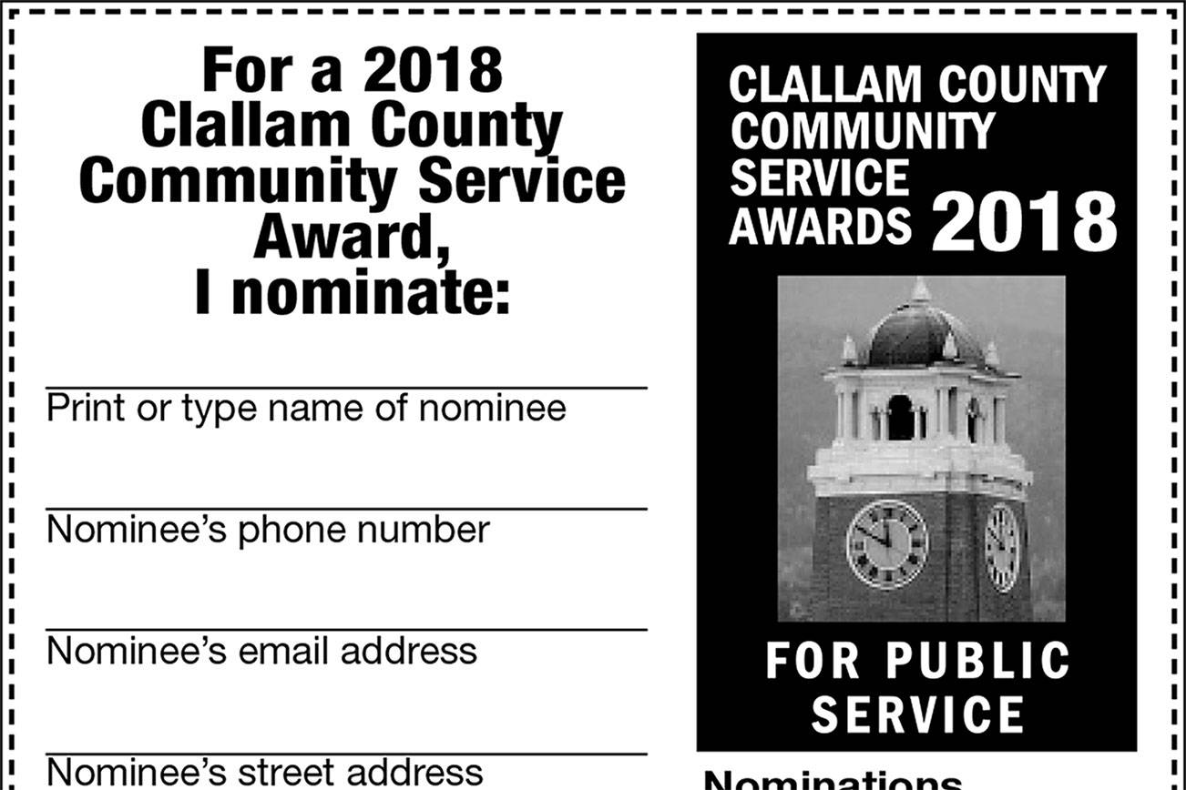 Nominations accepted now for Clallam Community Service Awards