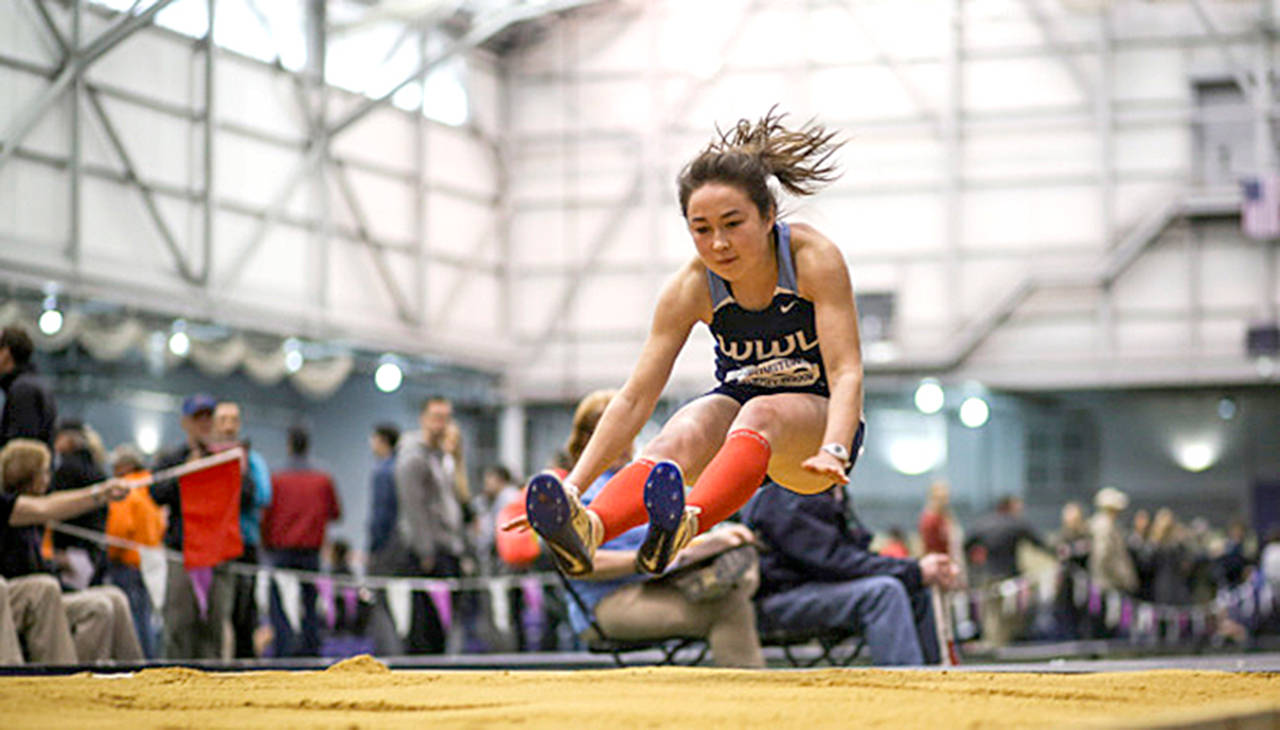 Jasmine McMullin, a senior from Sequim, competes for Western Washington University at the 2018 UW Preview at the Dempsey Indoor in Seattle earlier this month. Western Washington University Athletics