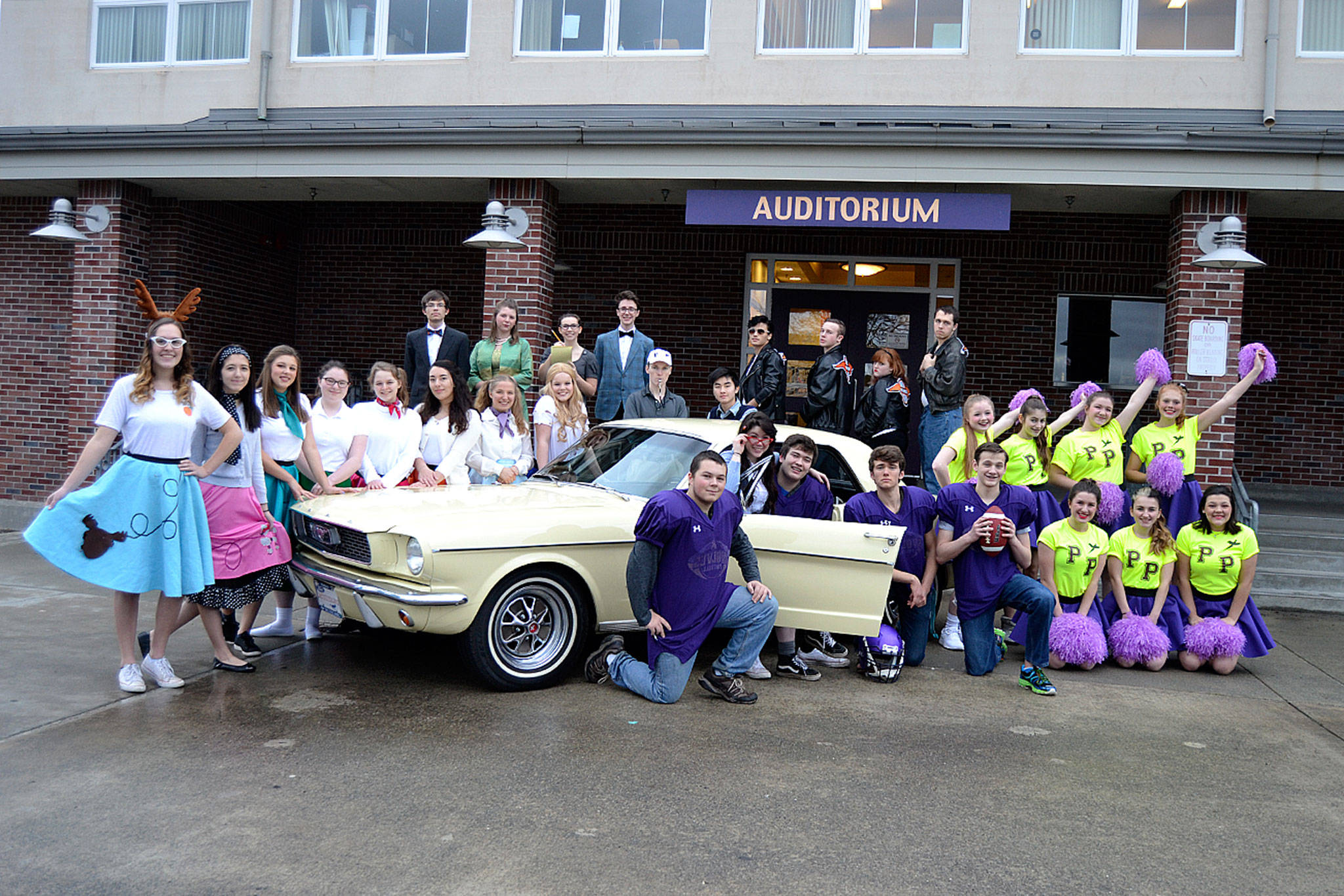 Sequim’s Senior Class Play “Be True to Your School” parodies 1960s high schools. Proceeds will go toward the Sequim High School seniors’ annual ball and graduation. (Matthew Nash/Olympic Peninsula News Group)