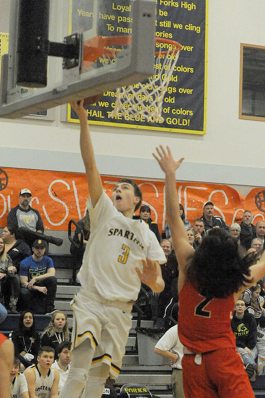 BOYS HOOPS: Spartans soar on senior night; McCoy scores 42 of team’s 46 in Clallam Bay win
