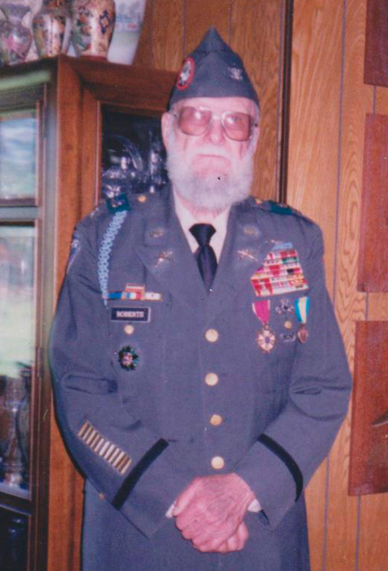 Donald Roberts is shown in his Port Angeles home in 2014.