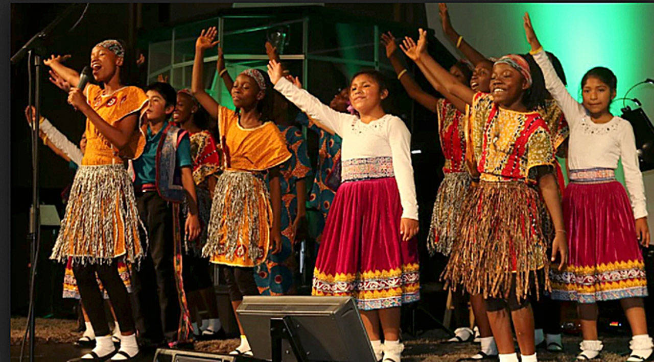 The Matsiko World Orphan Choir visits Sequim’s Dungeness Valley Lutheran Church on Wednesday. (International Children’s Network)