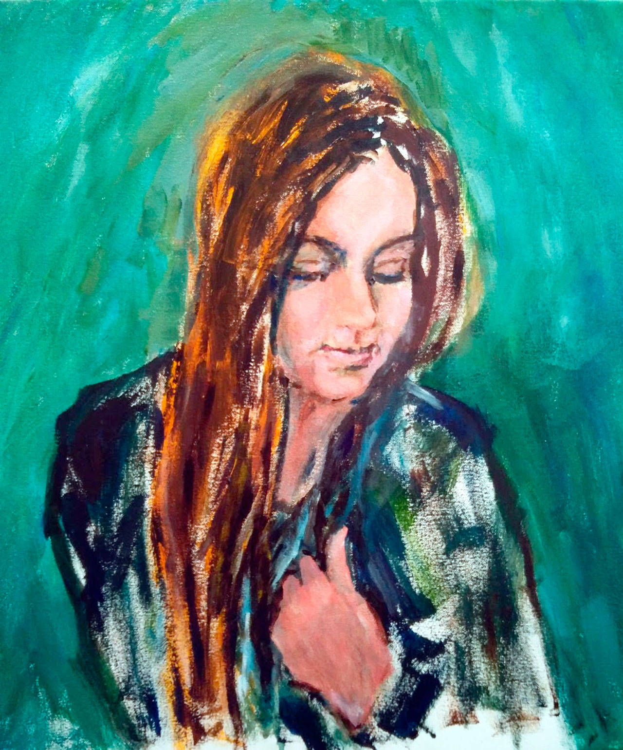 “Seventeen” by Lynne Armstrong will be on display tonight at Blue Whole Gallery’s exhibition “Figures and concepts glowing in prism and rhythm.”